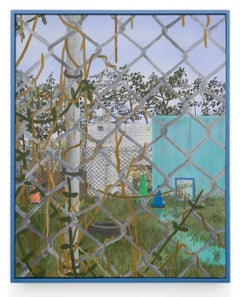 "Side Lot" Cityscape Scene Through Chainlink Fence by Max Seckel