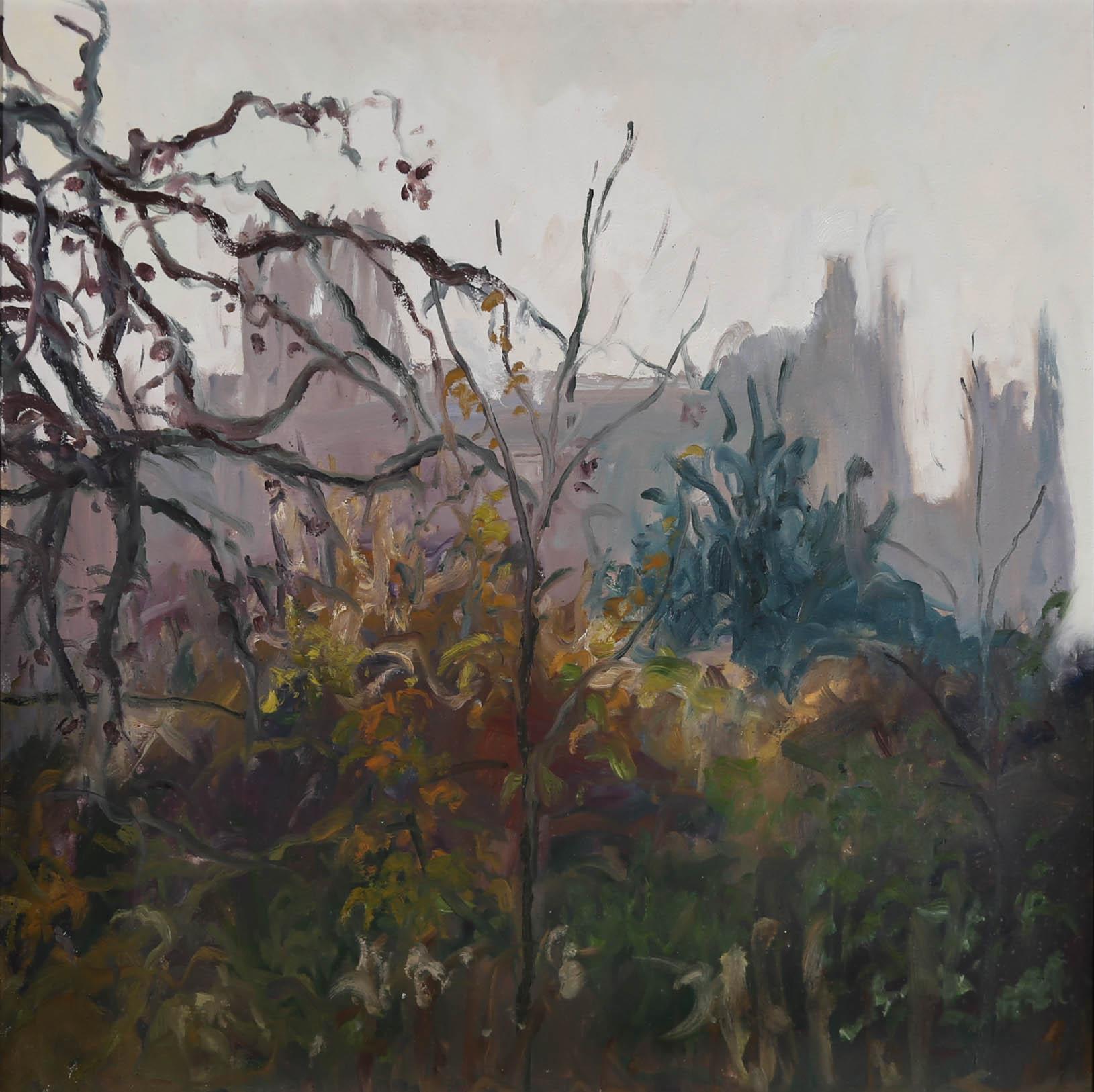 Max Servais (1904-1990) - Belgian School 1989 Oil, Cathedral in the Mist For Sale 1