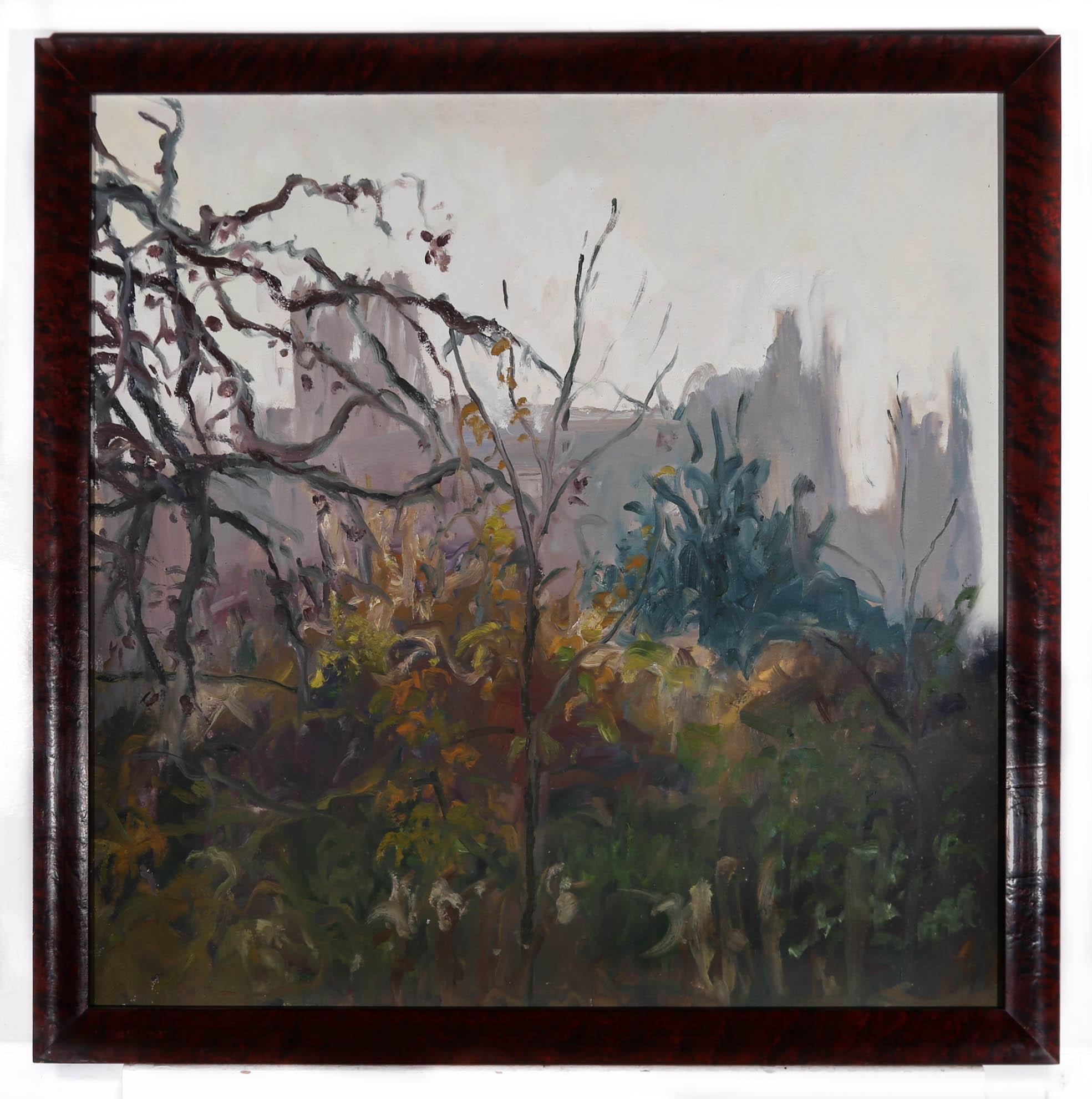 Max Servais (1904-1990) - Belgian School 1989 Oil, Cathedral in the Mist For Sale 2