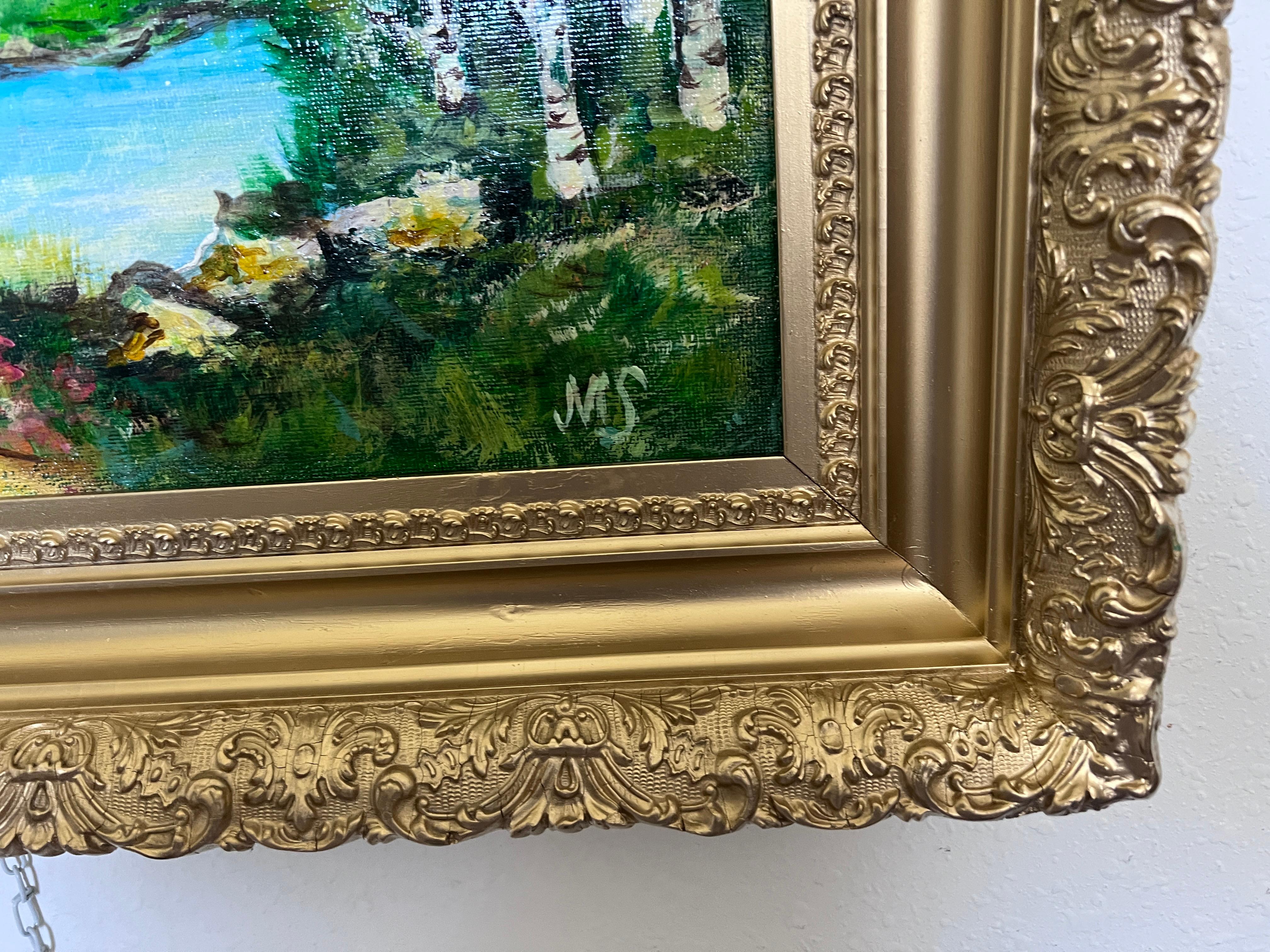 Landschaft von Max Shekhter (geb. 1938) - Original Ölgemälde auf Karton, gerahmt im Angebot 5