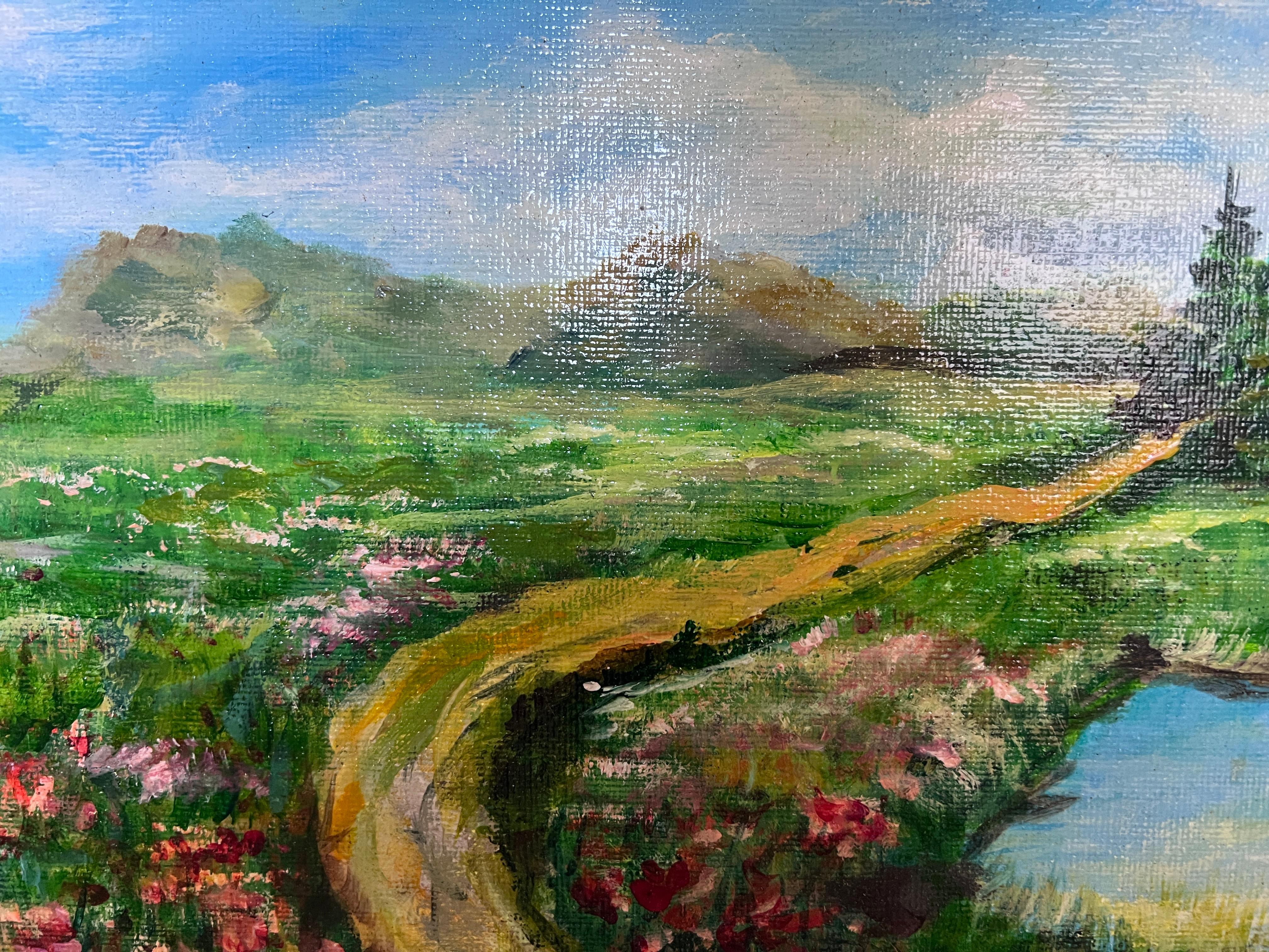 Landschaft von Max Shekhter (geb. 1938) - Original Ölgemälde auf Karton, gerahmt im Angebot 7