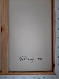 Abstract oil Women portrait in gold Figurative painting Nude canvas artwork