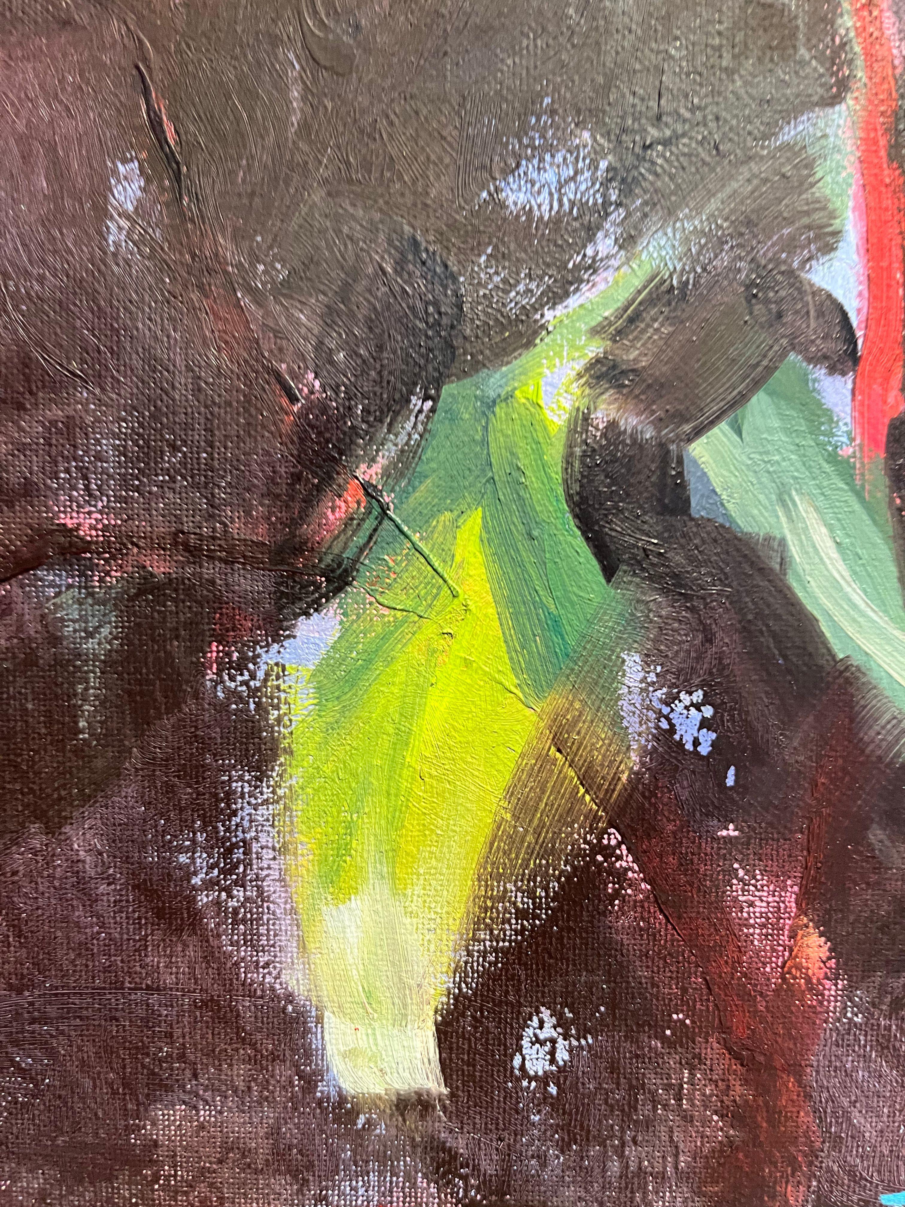 Feurige Rose (Schwarz), Still-Life Painting, von Max Skoblinsky 