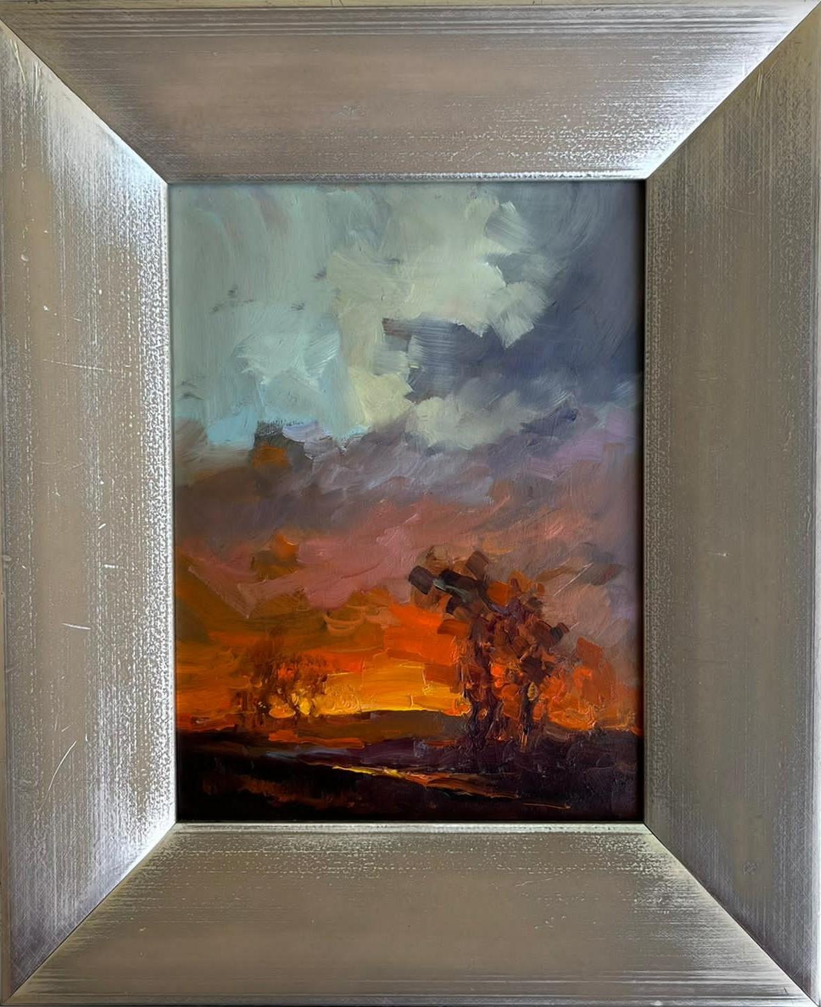 Max Skoblinsky  Landscape Painting - "Lights of Sunset: Harmony and Tension in the Landscape"