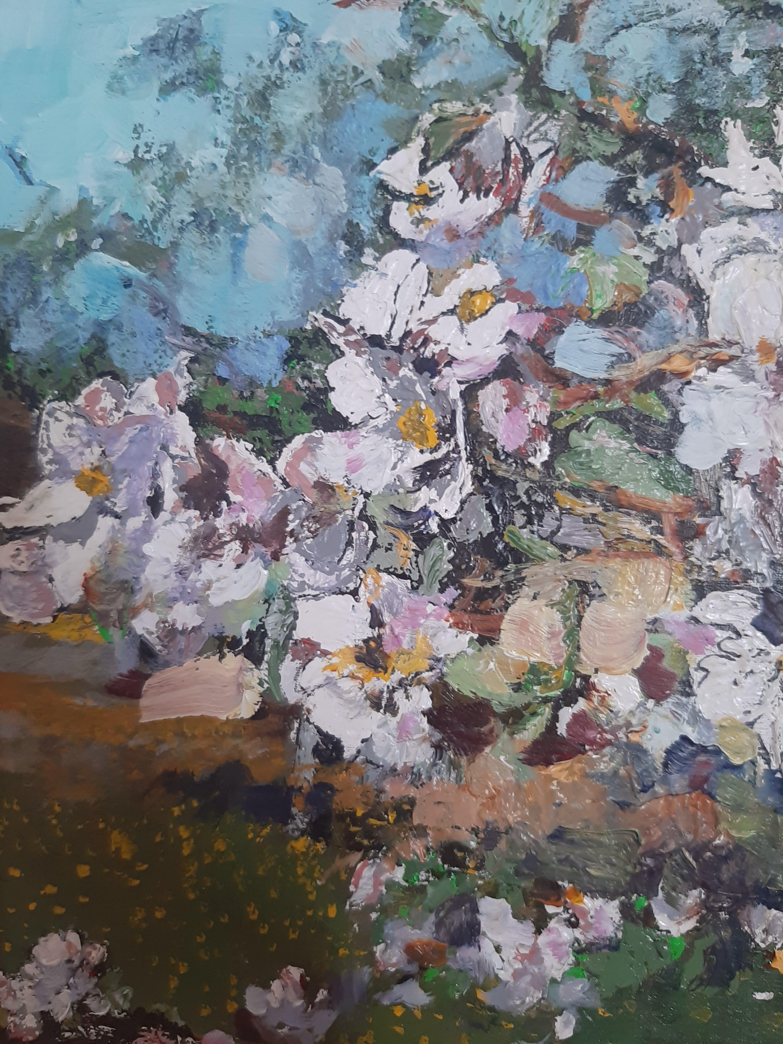 Profumo di primavera: Un'immersione nel mondo delle emozioni della primavera - Landscape Painting Grigio di Max Skoblinsky 
