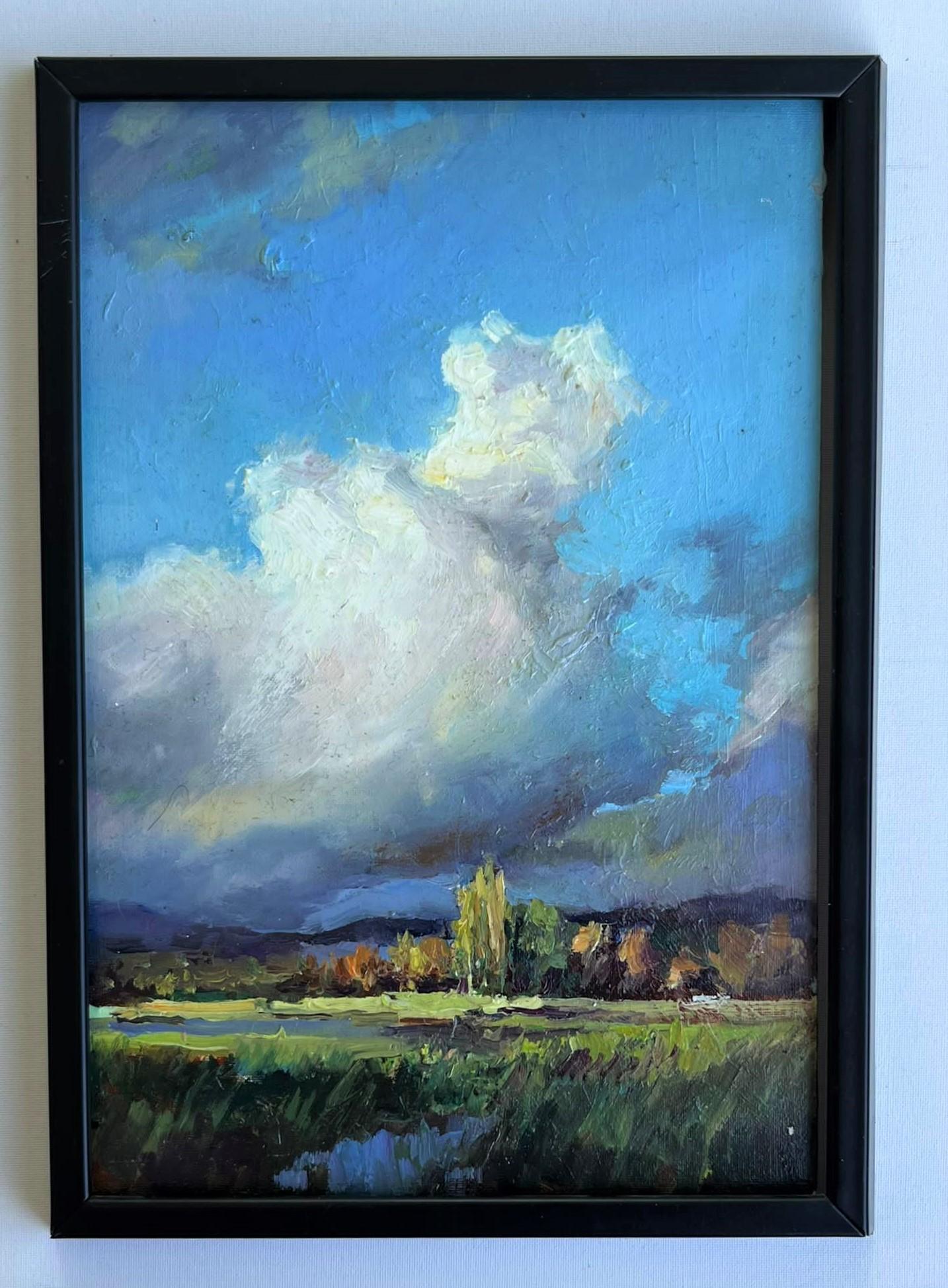 Max Skoblinsky  Landscape Painting - Through the Clouds: The Magic of Stories in the Heavenly Realm