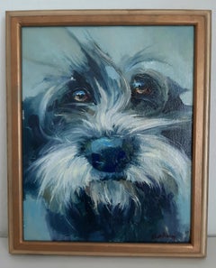 "Faithful Companion's Gaze: A Dog's Dialogue with the Viewer" . Oil animal art