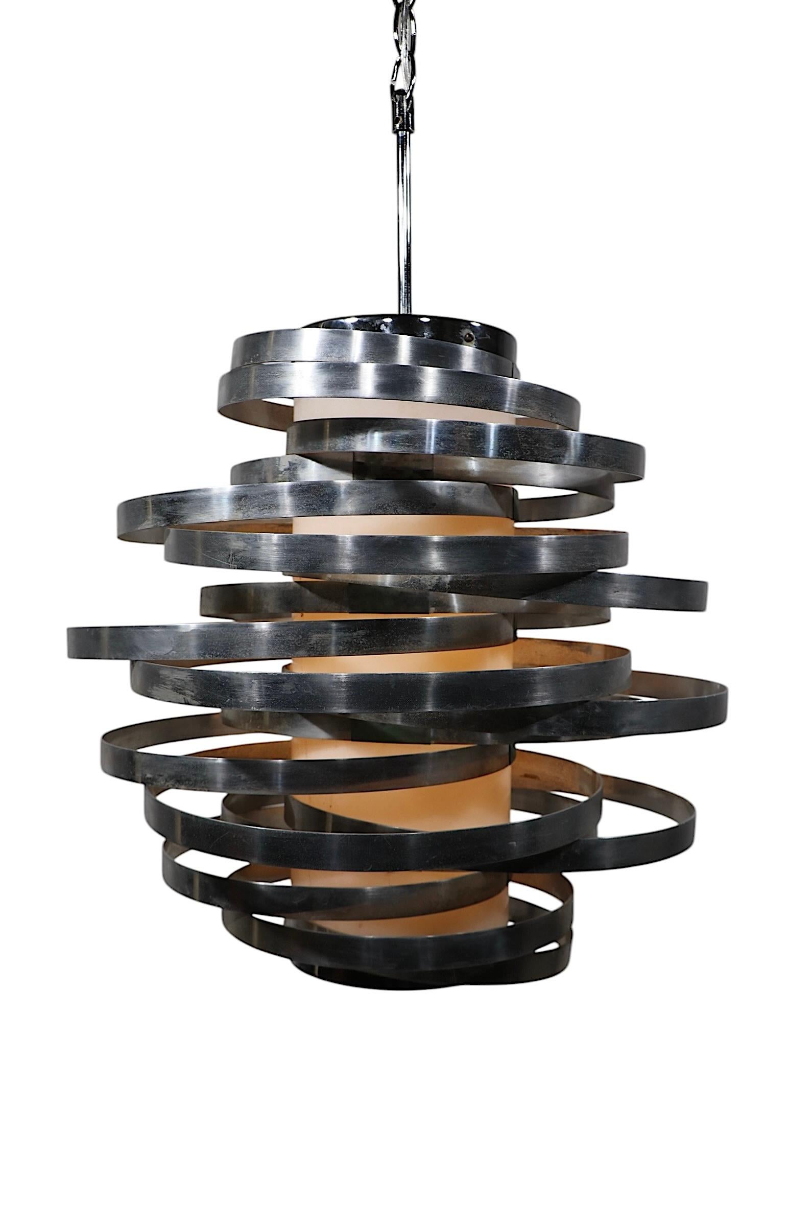 Lámpara Cyclone de Max Suaze por Sciolari c. 1970's Moderno de mediados de siglo en venta