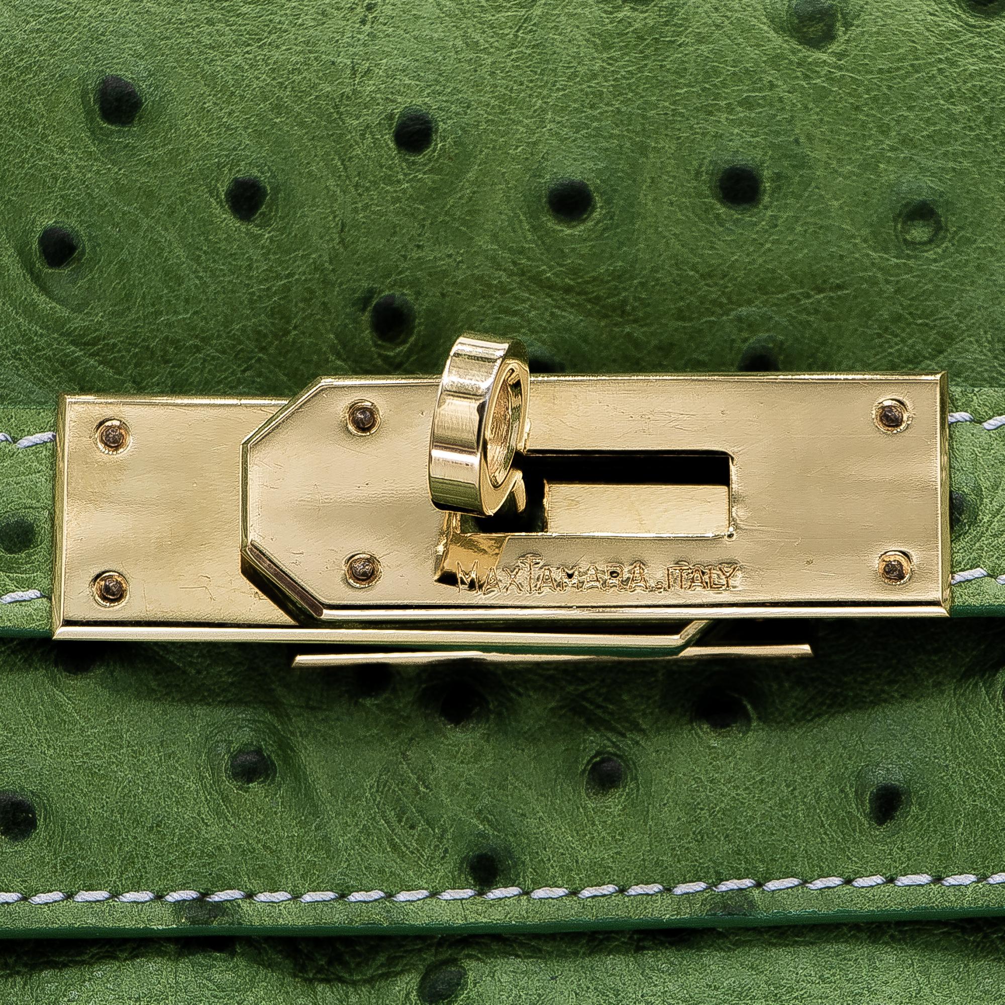 Genuine green ostrich bag by Max Tamara in the 