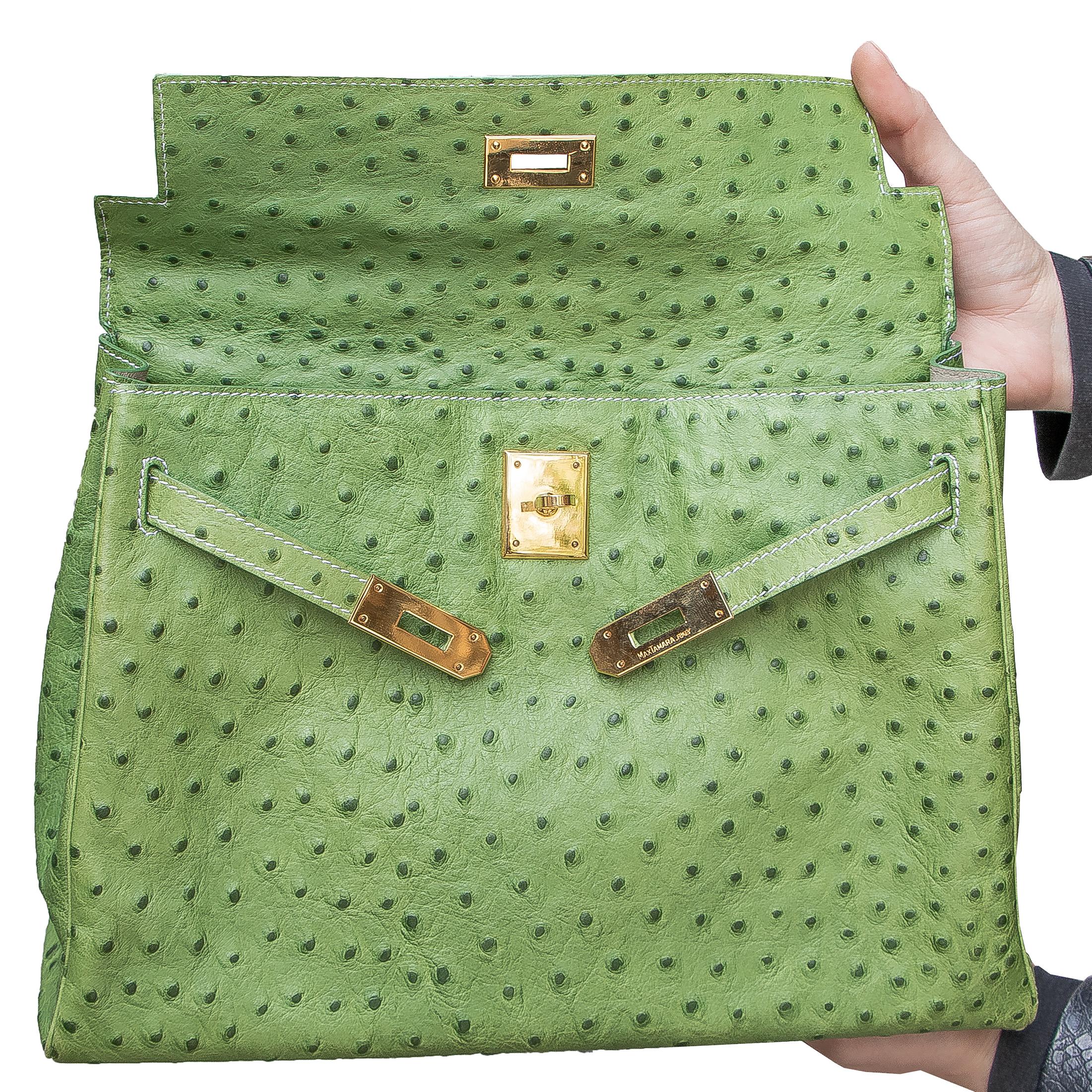 Max Tamara Genuine Green Ostrich 