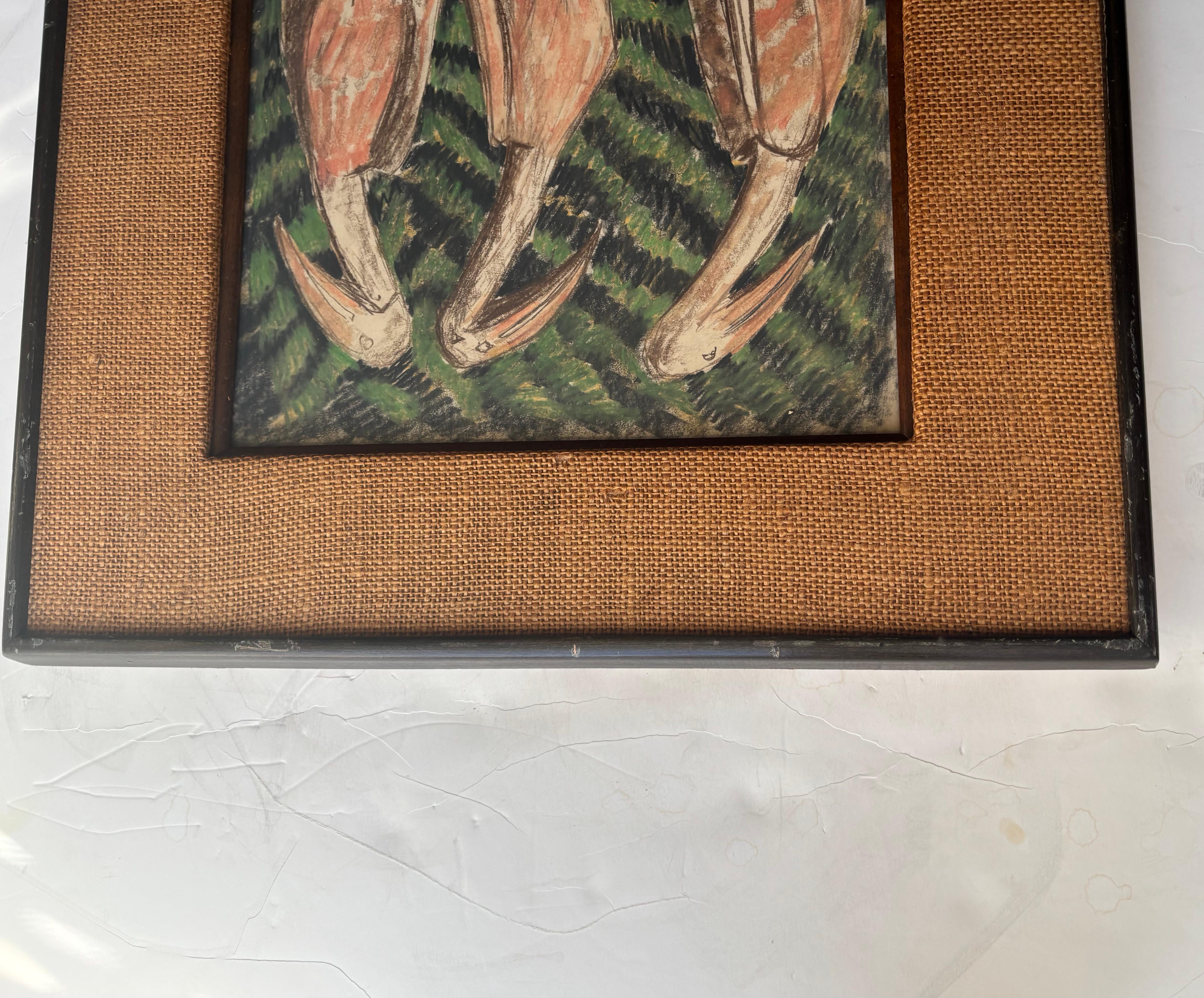 Max Thalmann  Pastello . pittura / disegno . Incorniciato e firmato LL . in vendita 2