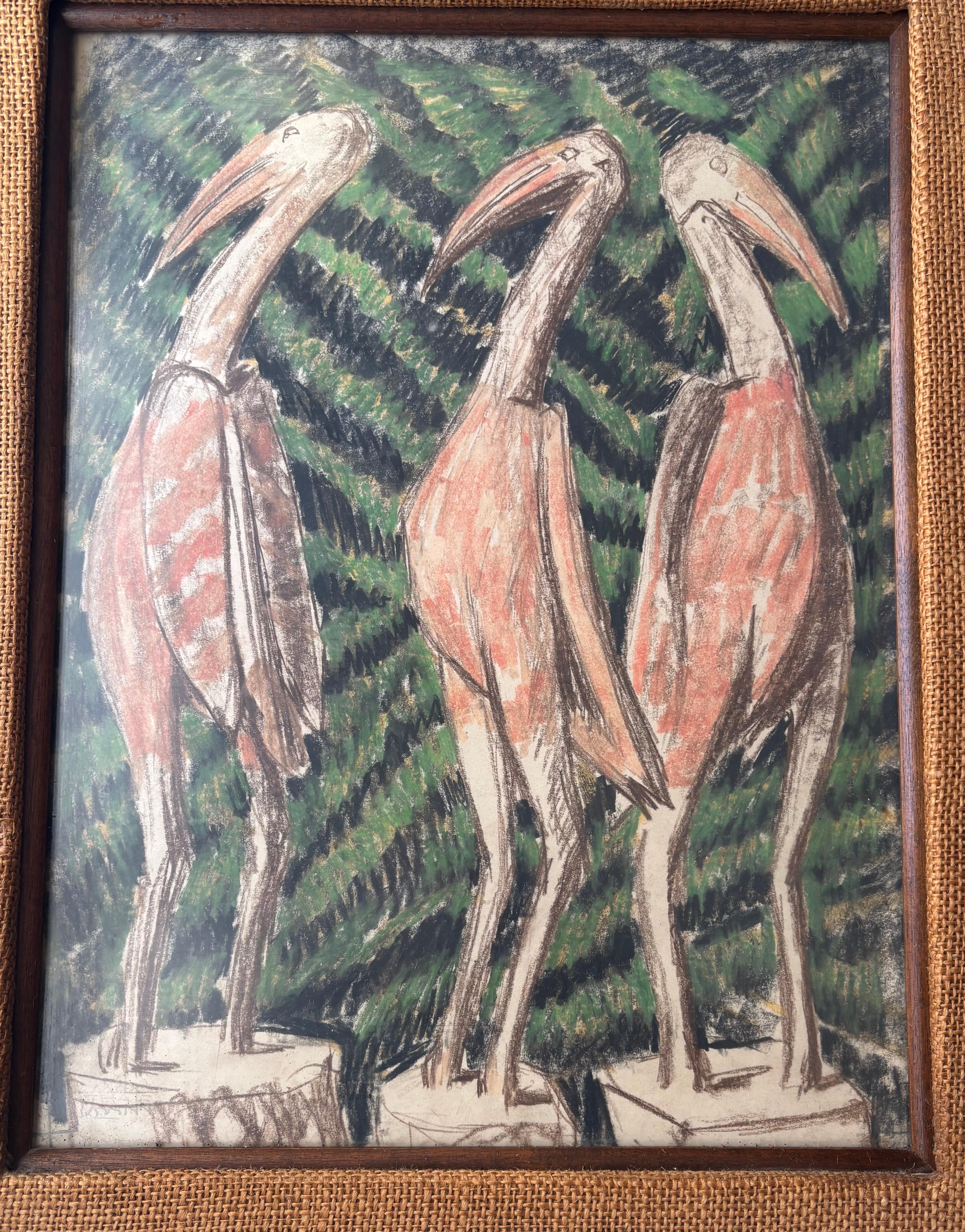 Si tratta di un disegno a pastello realizzato dal noto artista/designer  illustratore Max Thalami, allievo del pittore e architetto Henry van de Verde. Quest'opera misura da sola 14,5 x 11. Questo lavoro potrebbe far parte di un viaggio in Egitto,