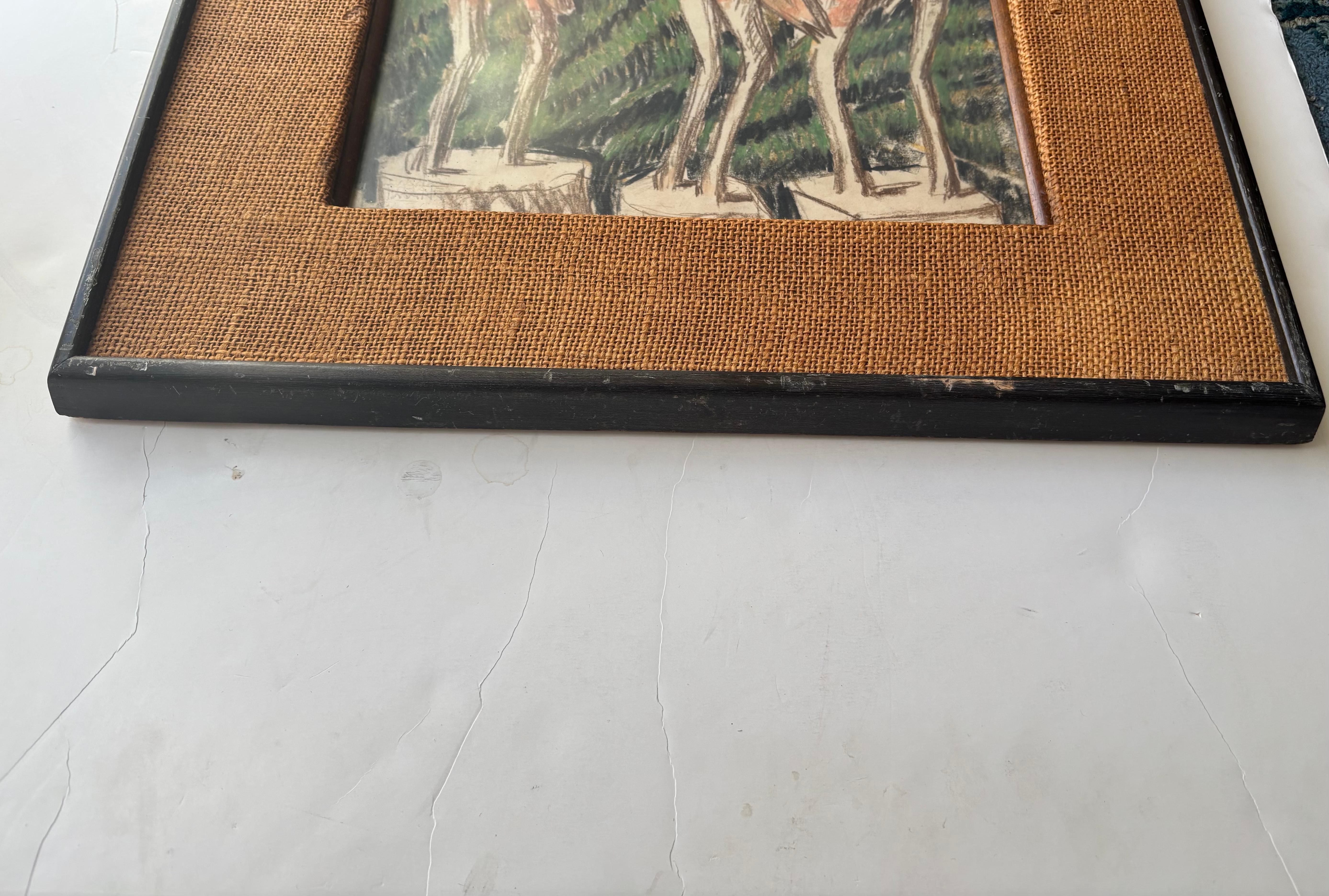 Dipinto a mano Max Thalmann  Pastello . pittura / disegno . Incorniciato e firmato LL . in vendita