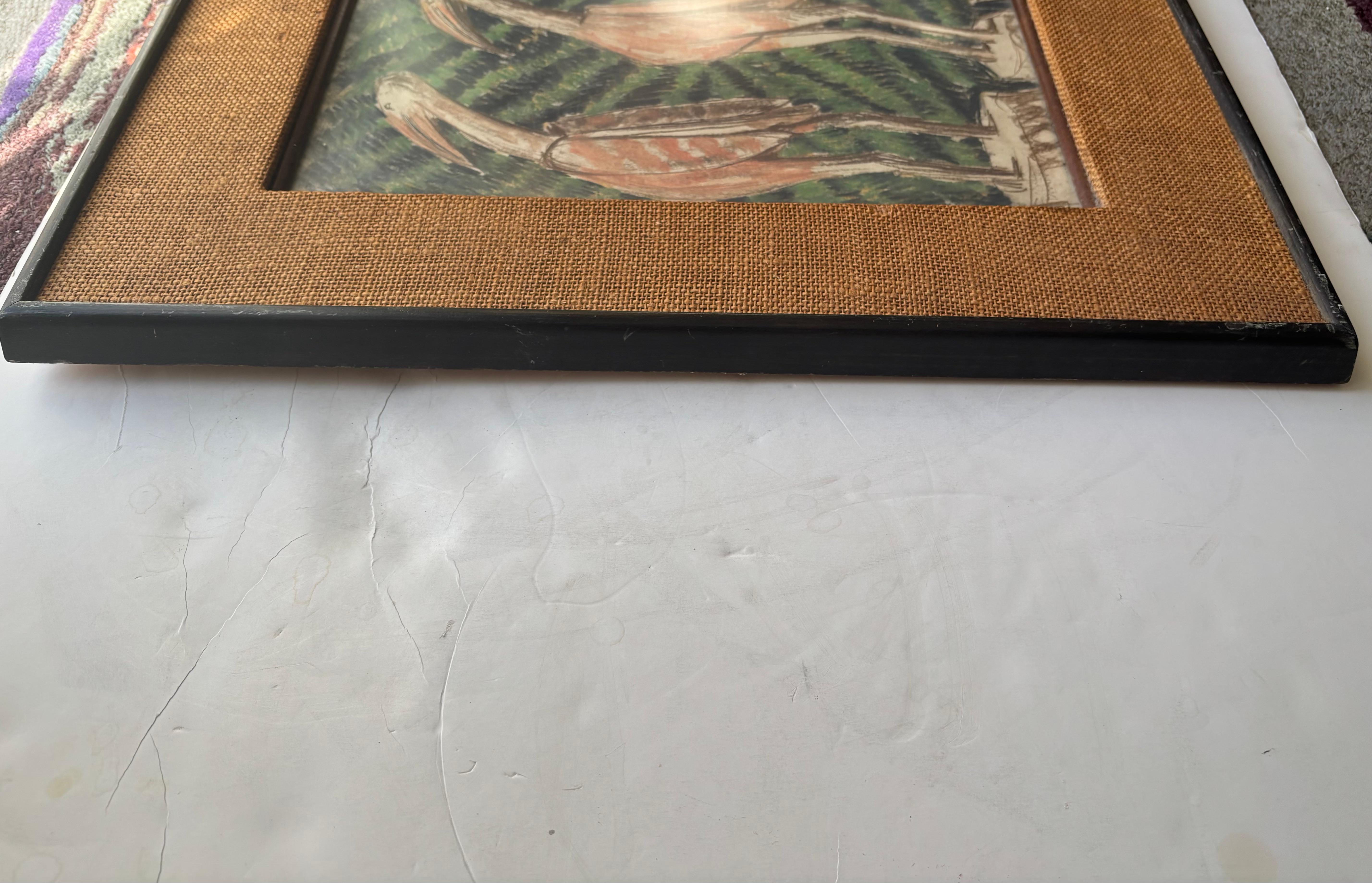 XX secolo Max Thalmann  Pastello . pittura / disegno . Incorniciato e firmato LL . in vendita