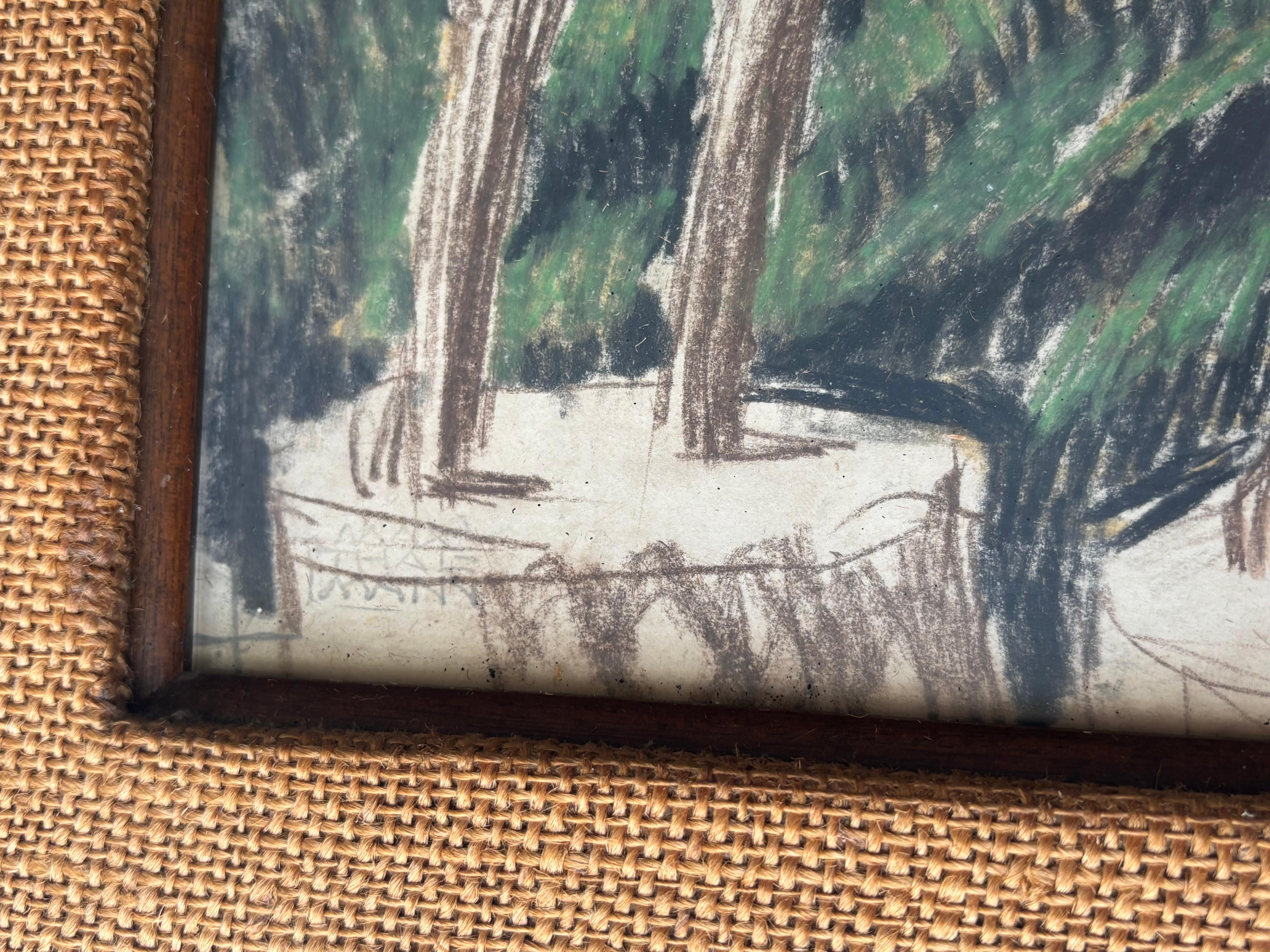 Max Thalmann  Pastello . pittura / disegno . Incorniciato e firmato LL . in vendita 1