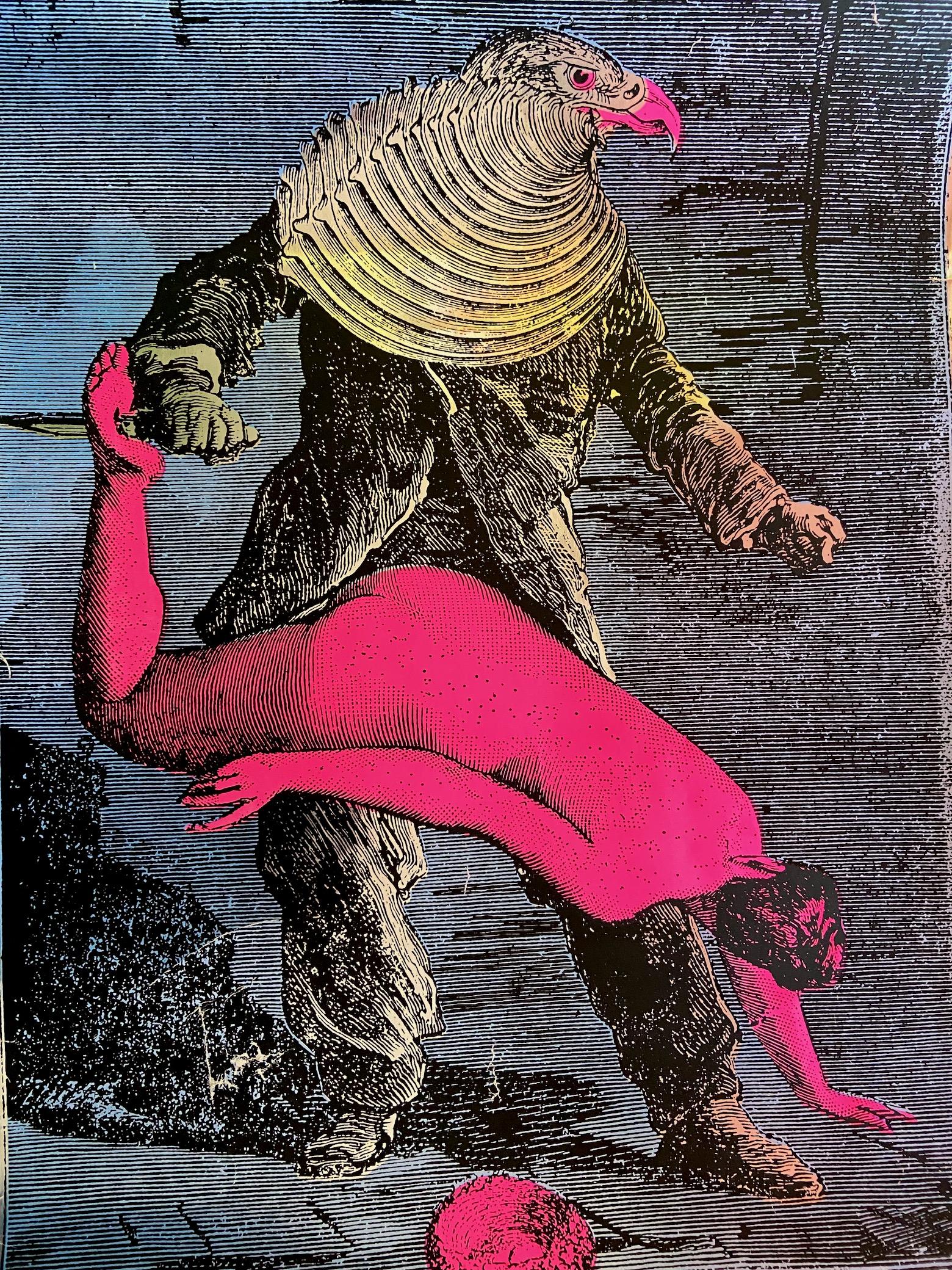 Max „The Birdman“ Ernst, psychedelisches Plakat, Martin Sharp, Big O-Plakate, 1967 (Moderne der Mitte des Jahrhunderts) im Angebot