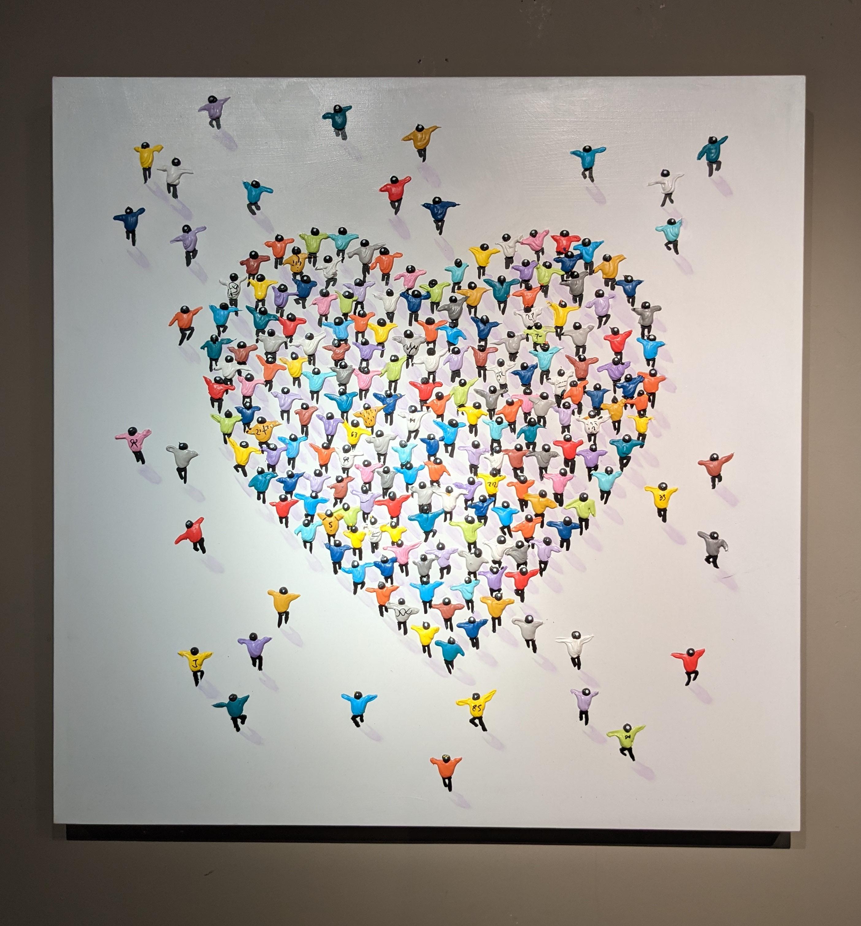 'All Of my Heart' Contemporary 3D Colourful figurative painting, dancing, love - Painting by Max Todd