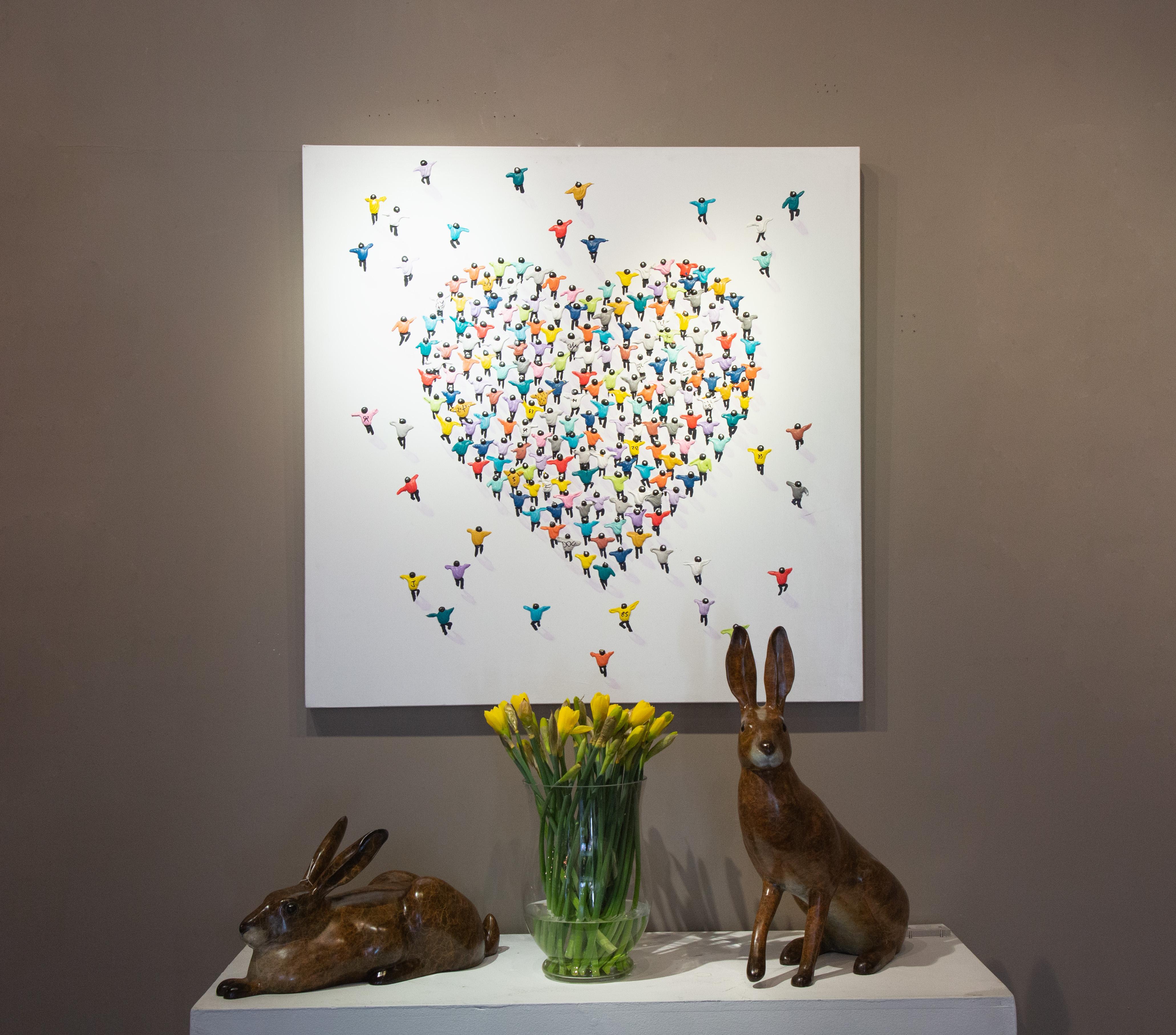 « All Of my Heart », peinture figurative contemporaine colorée en 3D, danse, amour en vente 1