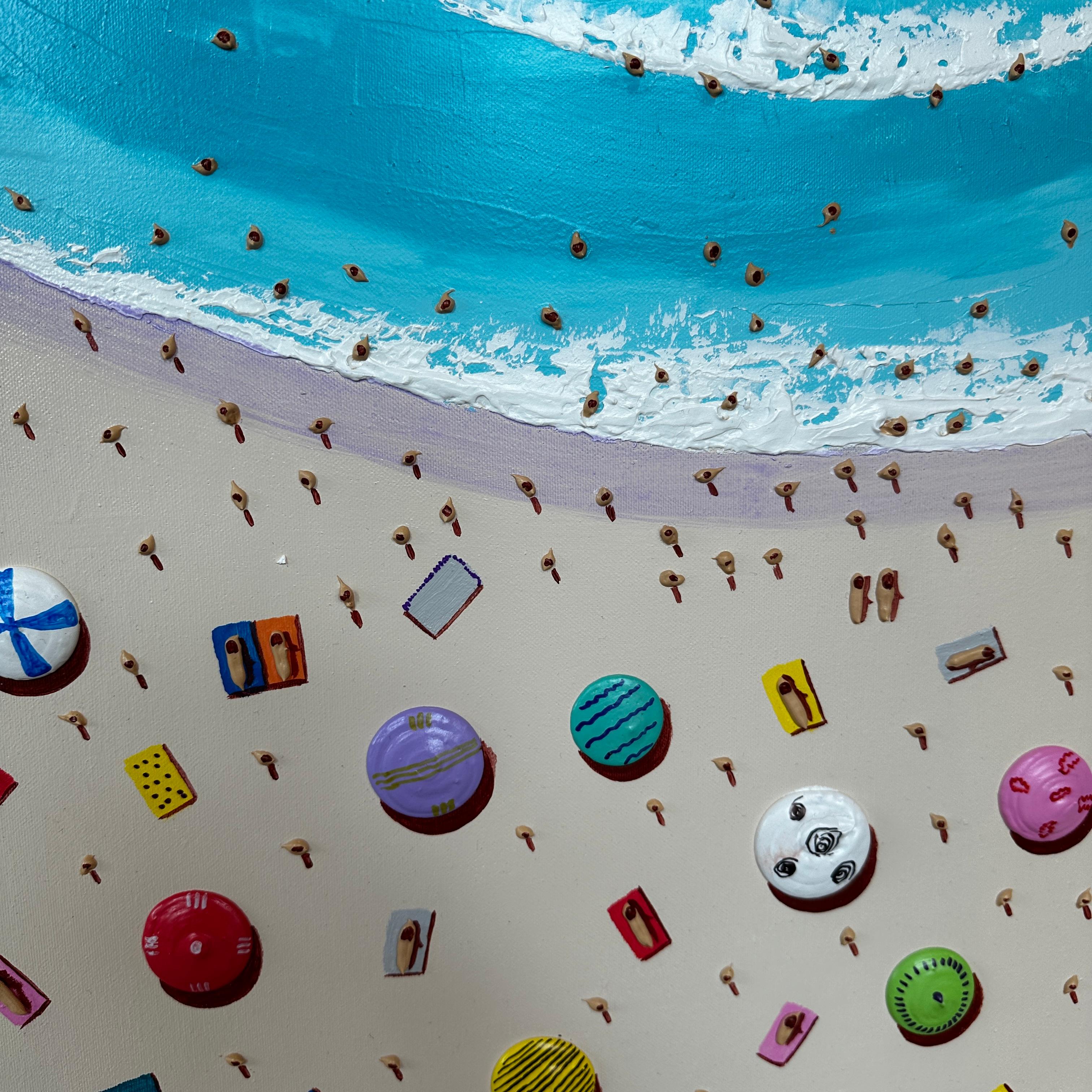 'Beach Day' is a fun and vibrant contemporary 3D painting of the beach by Max Todd. Inspired by seaside holidays Todd has created a work that makes you dream of the sunshine!

Max Todd uses contemporary techniques to produce his works & the 3D