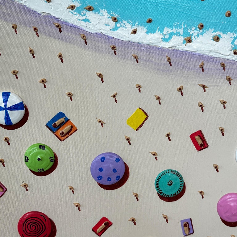 Max Todd - 'Fun in the Sun' Colourful 3D Contemporary painting of the