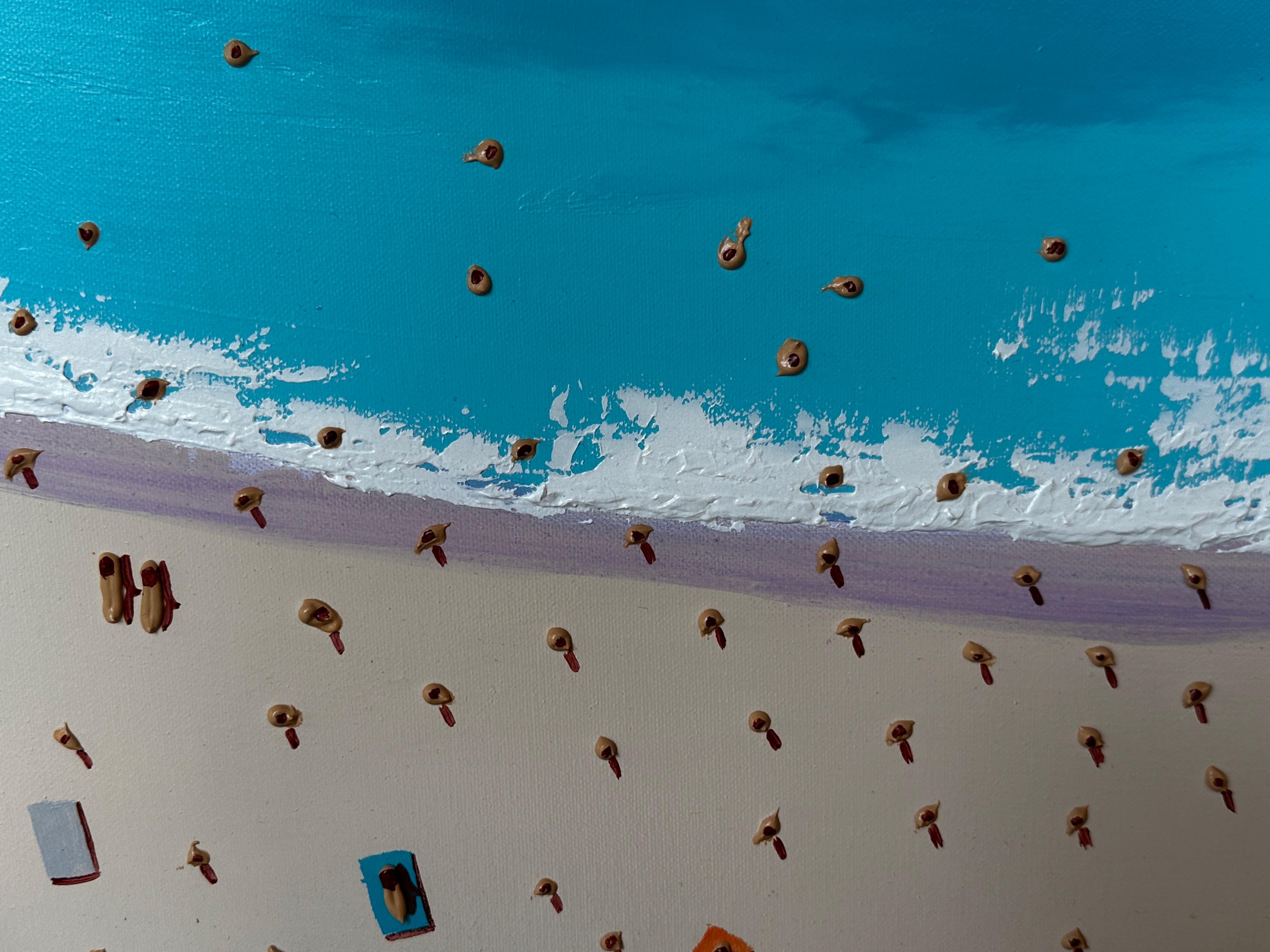 'On the Beach' is a fun and vibrant contemporary 3D painting of beach goers and figures by Max Todd. Inspired by beach holidays Todd has created a work that makes you dream of the sunny holidays!

Max Todd uses contemporary techniques to produce his