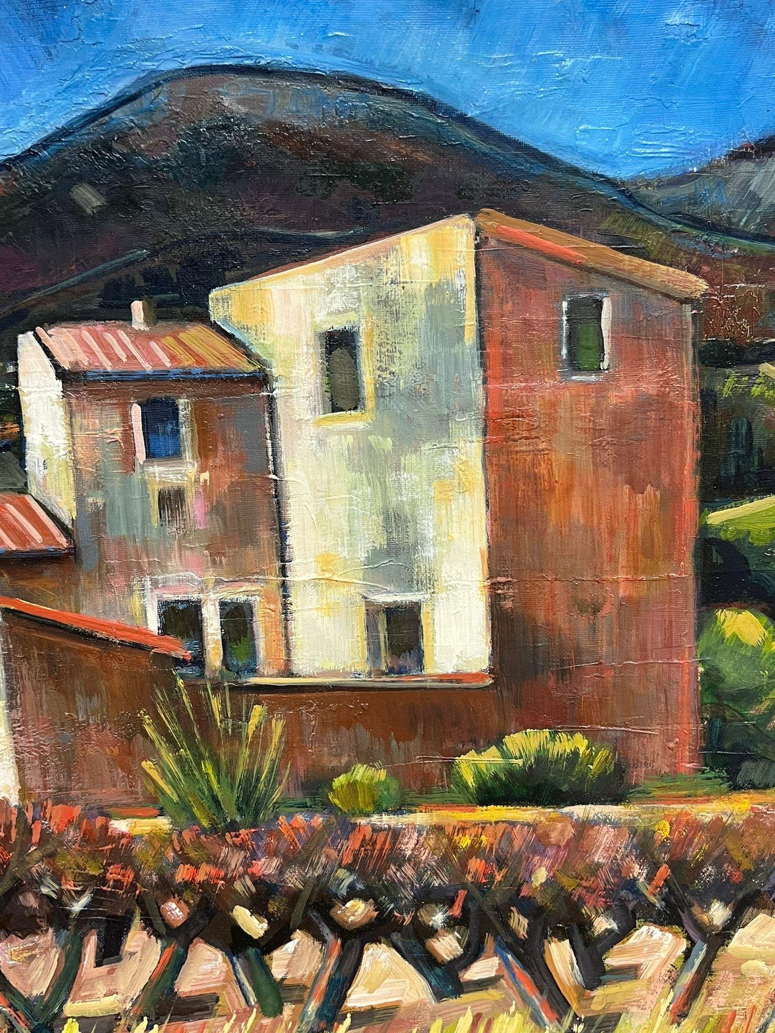 Siglo XX Óleo Modernista Francés Provenza Viñedo Antigua Casa Mas en venta 2