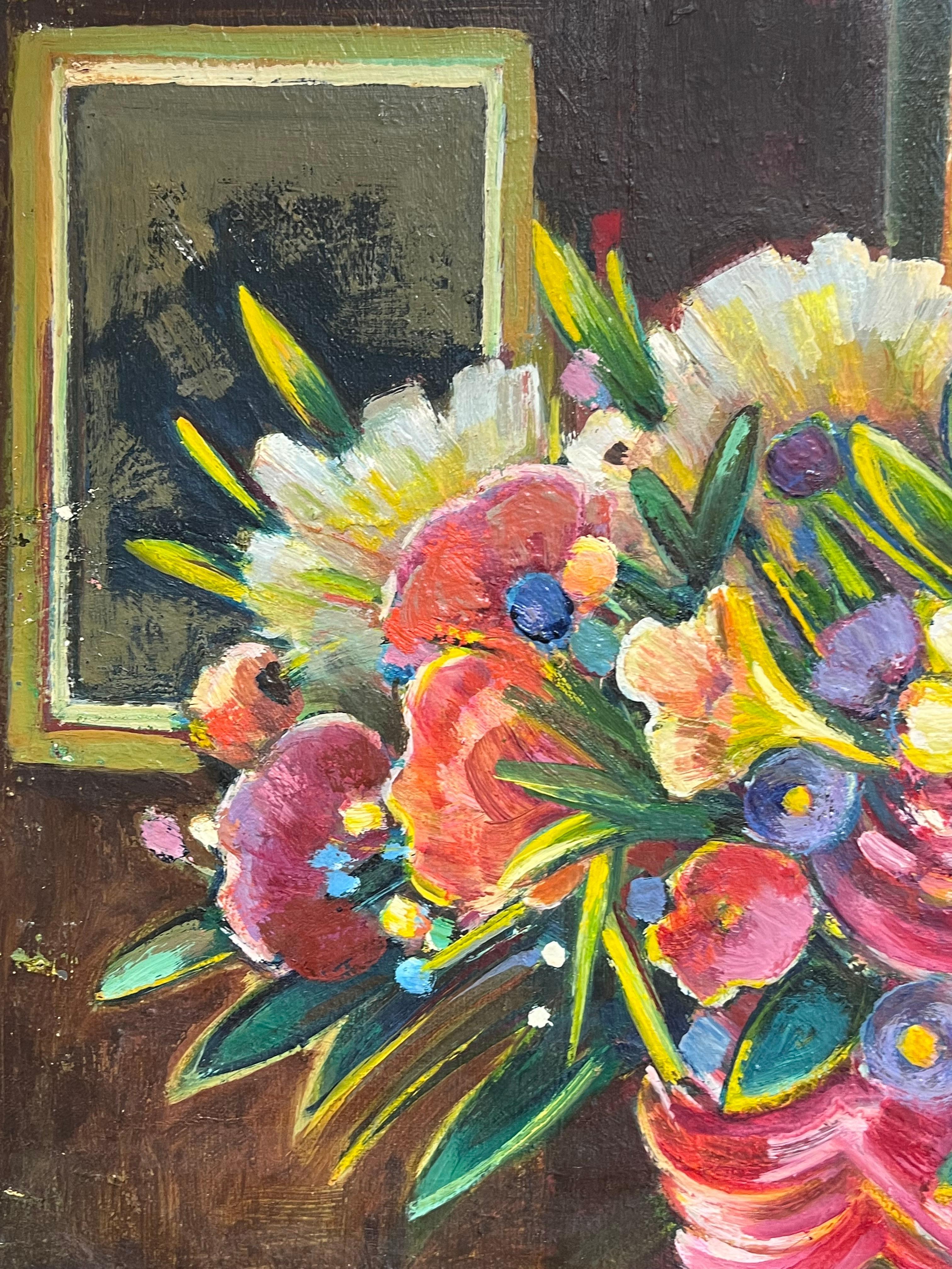 Flores rosas, Naturaleza muerta
por Max Toutain (1935-2006)
pintura al óleo sobre lienzo, sin enmarcar
lienzo : 21,5 x 26 pulgadas
Procedencia: todos los cuadros que tenemos de este artista proceden de la finca del artista en el sur de Francia.