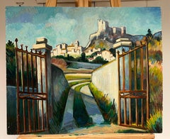 A Path Leading to a Hilltop Fortress French Oil Painting