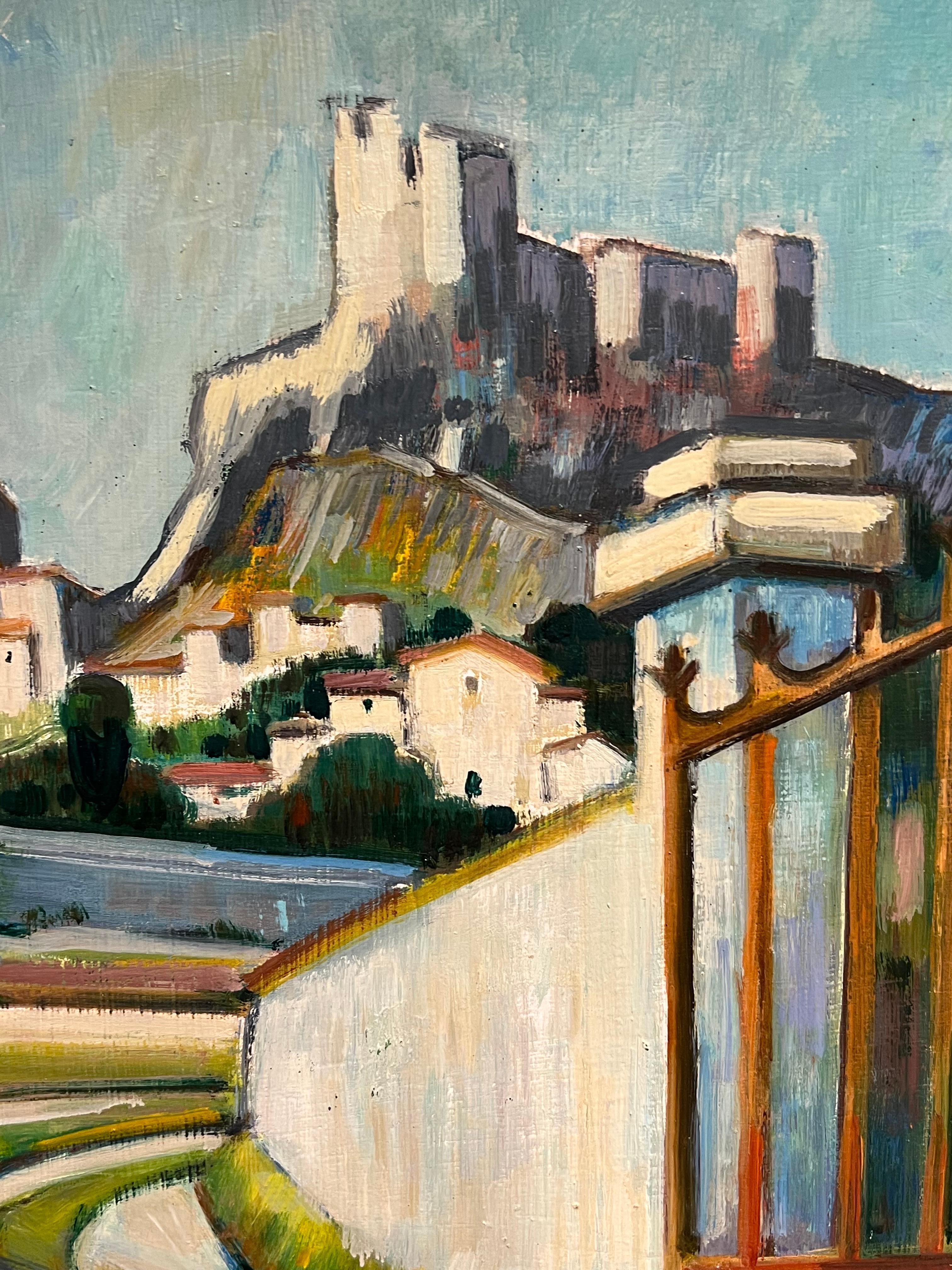 A Path Leading to a Hilltop Fortress, Französisches Ölgemälde (Post-Impressionismus), Painting, von Max Toutain
