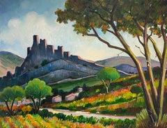 Castle on the Hill Üppige Landschaft umrahmt eine alte Festung Französisches Öl