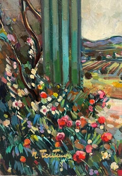 Green Garden Gate Leading to The Valley French Post Impressionist Painting