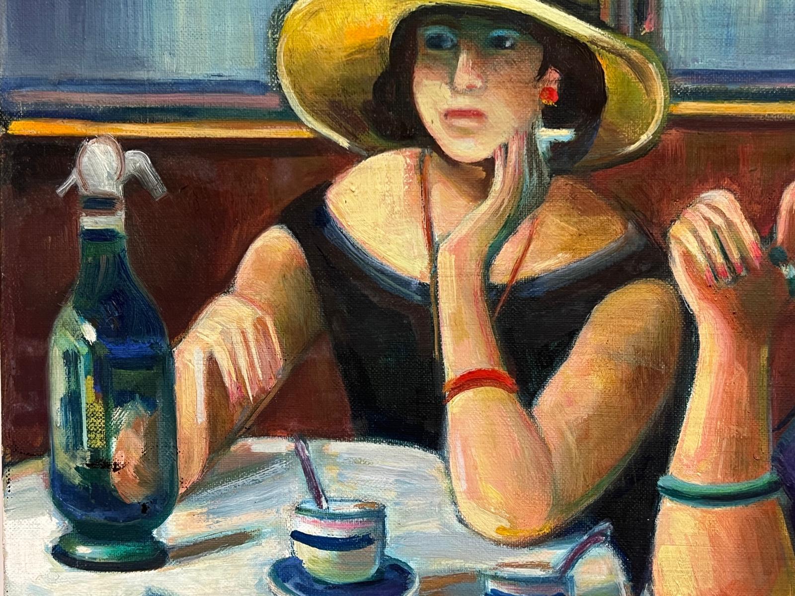 Café Chats
por Max Toutain (1935-2006)
pintura al óleo sobre lienzo, sin enmarcar
lienzo : 18 x 22 pulgadas
Procedencia: todos los cuadros que tenemos de este artista proceden de la finca del artista en el sur de Francia. 
Estado: muy buen