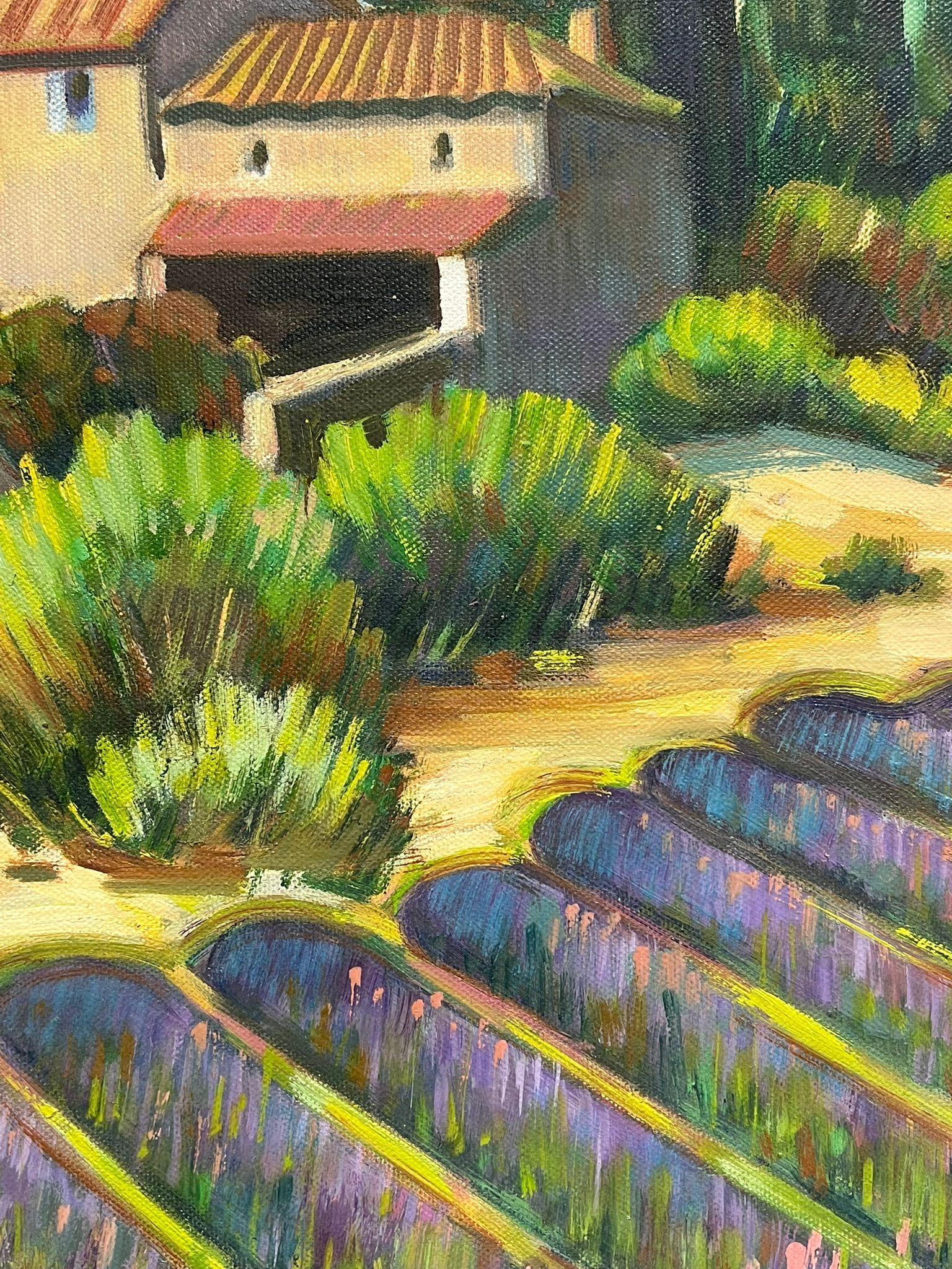 Campi di lavanda Provenza Pittura ad olio modernista francese del XX secolo - Painting Postimpressionismo di Max Toutain