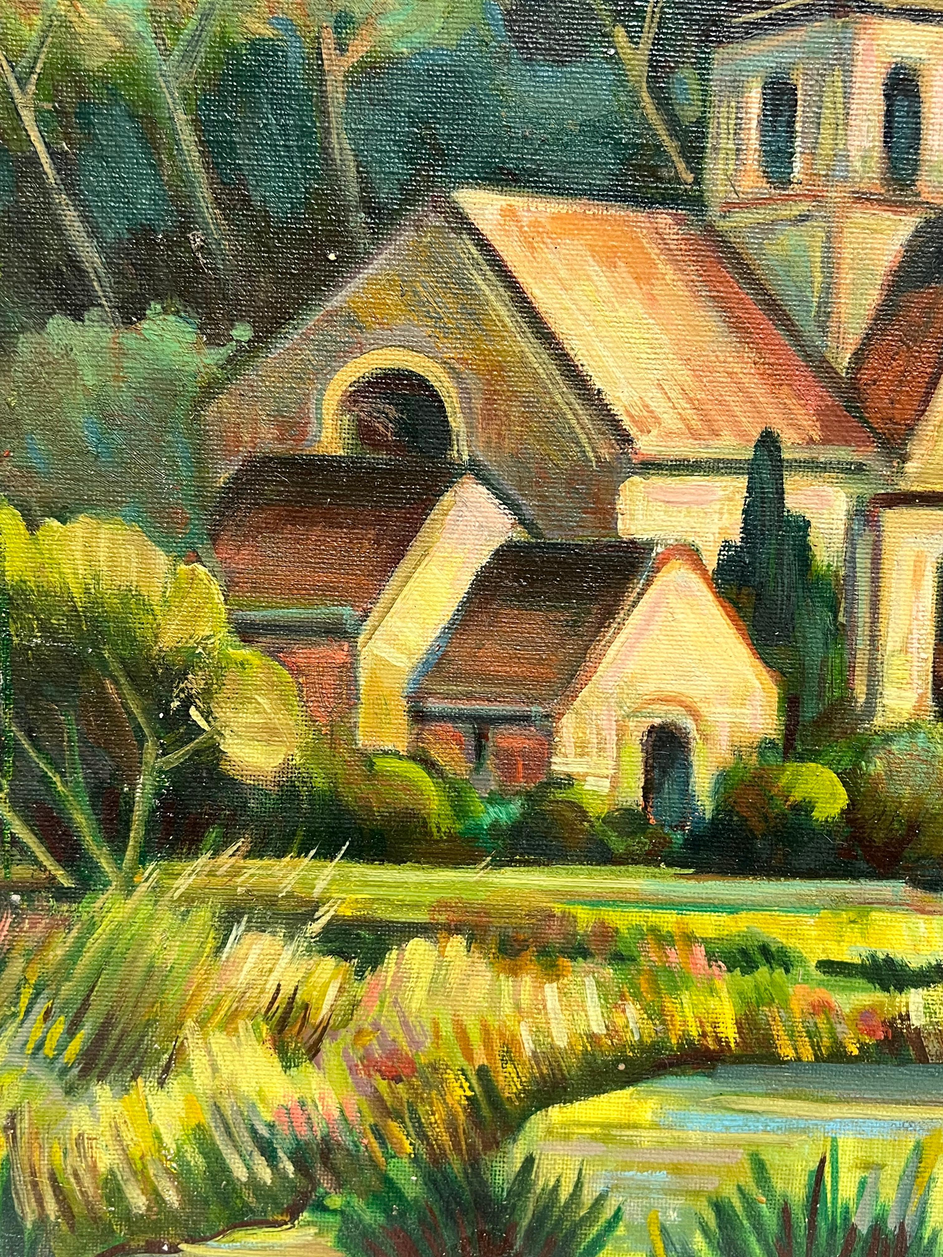 Villaggio pittoresco
di Max Toutain (1935-2006)
dipinto a olio su tavola, senza cornice
tavola: 16 x 20 pollici
Provenienza: tutti i quadri che abbiamo di questo artista provengono dalla tenuta dell'artista nel sud della Francia. 
Condizioni: ottime