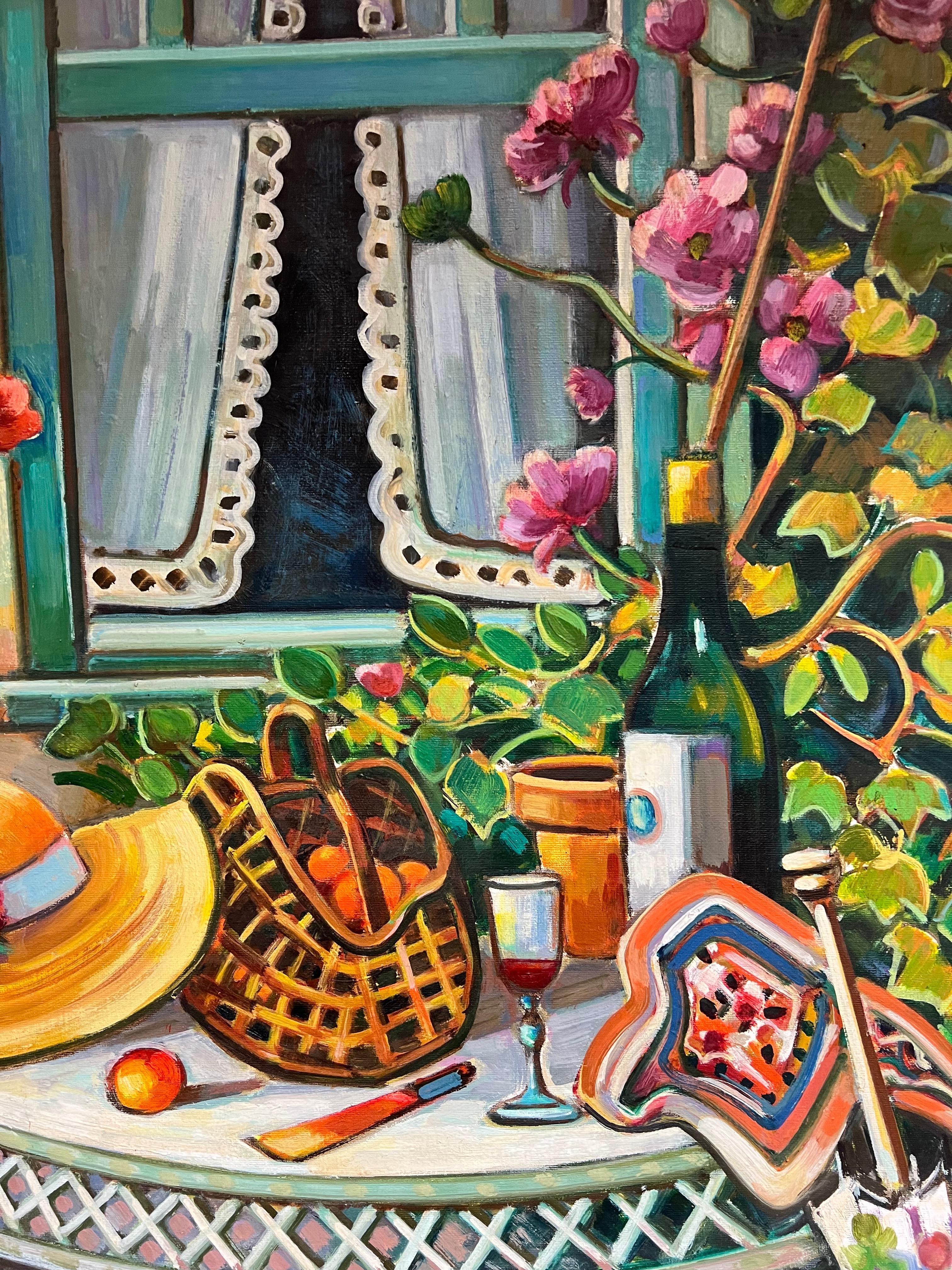 The French Cottage Garden
signed by Max Toutain (1935-2006)
oil painting on canvas, unframed
canvas : 32 x 40 inches
Provenance: all the paintings we have by this artist have come from the artists estate in the South of France. 
Condition: very good