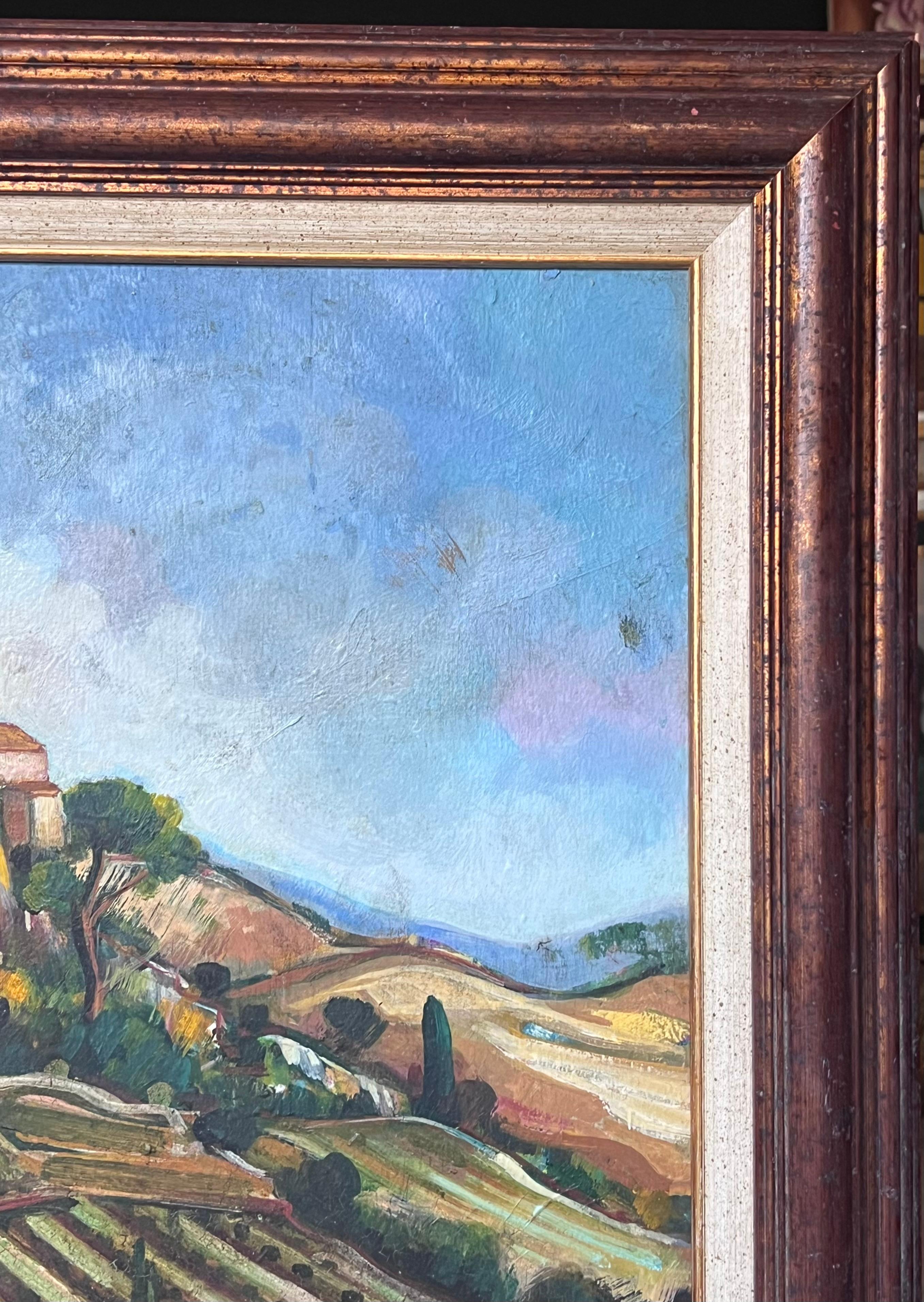 I. Hill Provenzale Città arroccata Pittura ad olio post impressionista francese del XX secolo in vendita 6