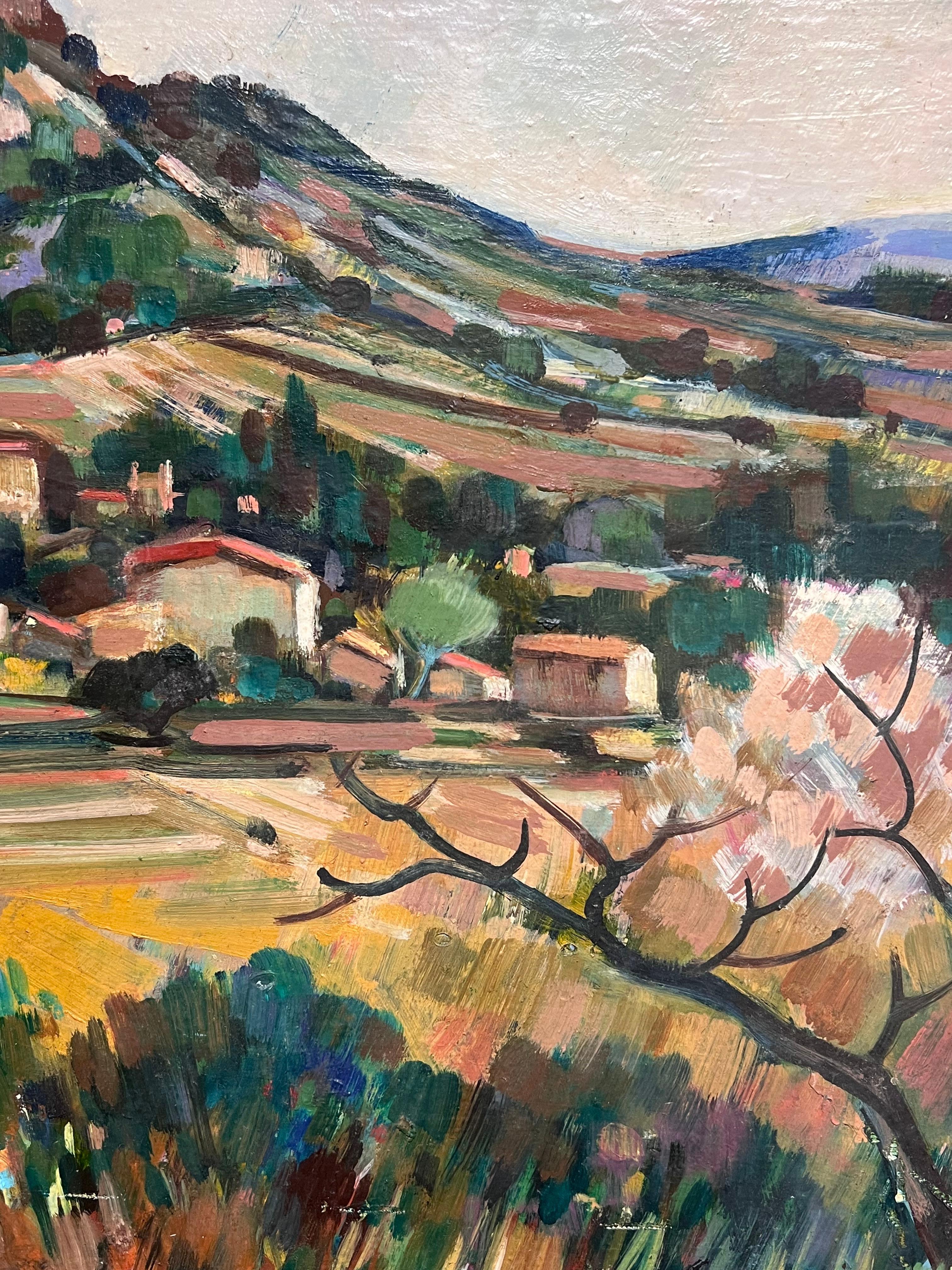 Französische postimpressionistische Provence-Berglandschaft, signiertes Ölgemälde, Französisch im Angebot 7