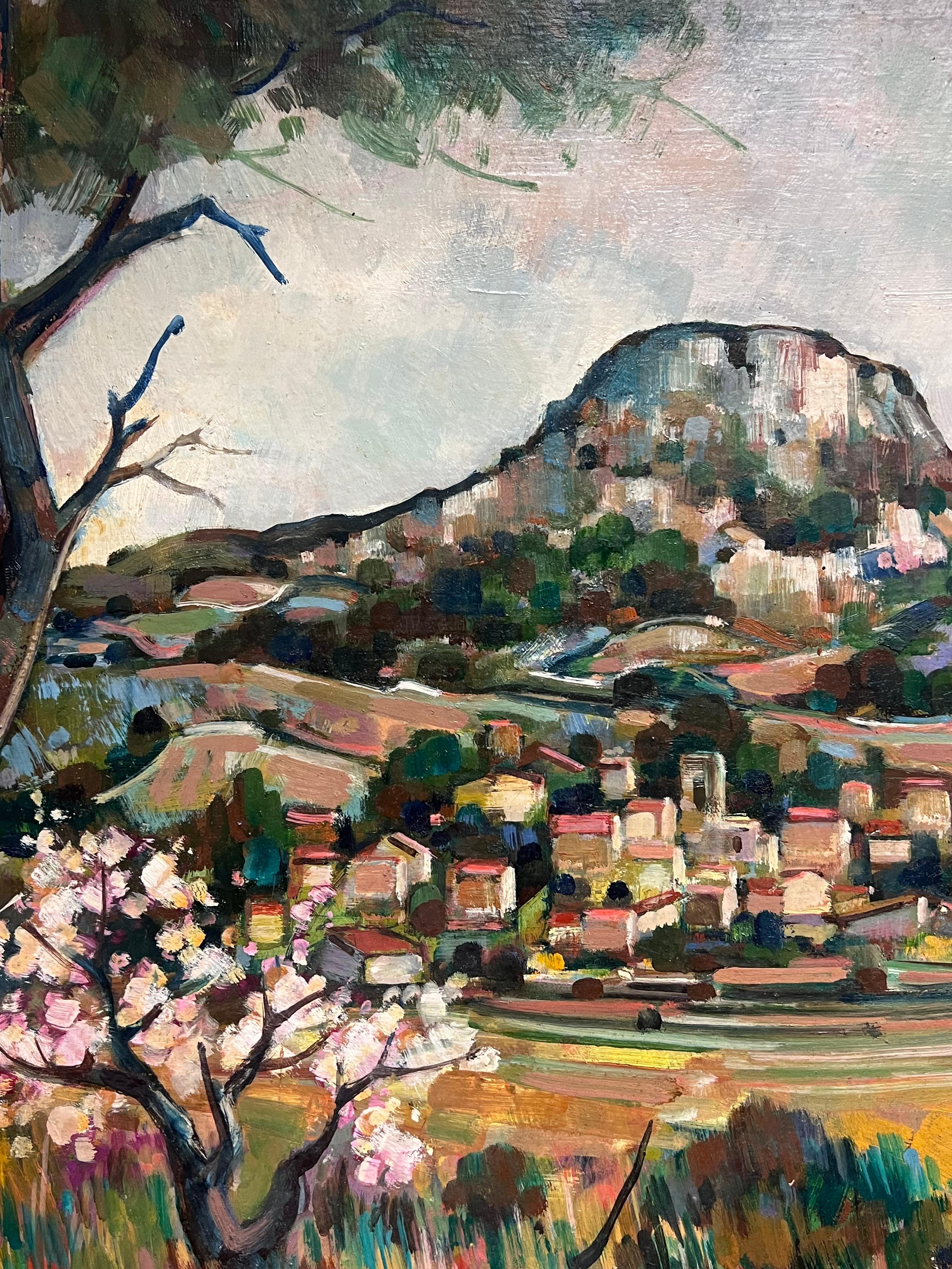 Französische postimpressionistische Provence-Berglandschaft, signiertes Ölgemälde, Französisch im Angebot 8