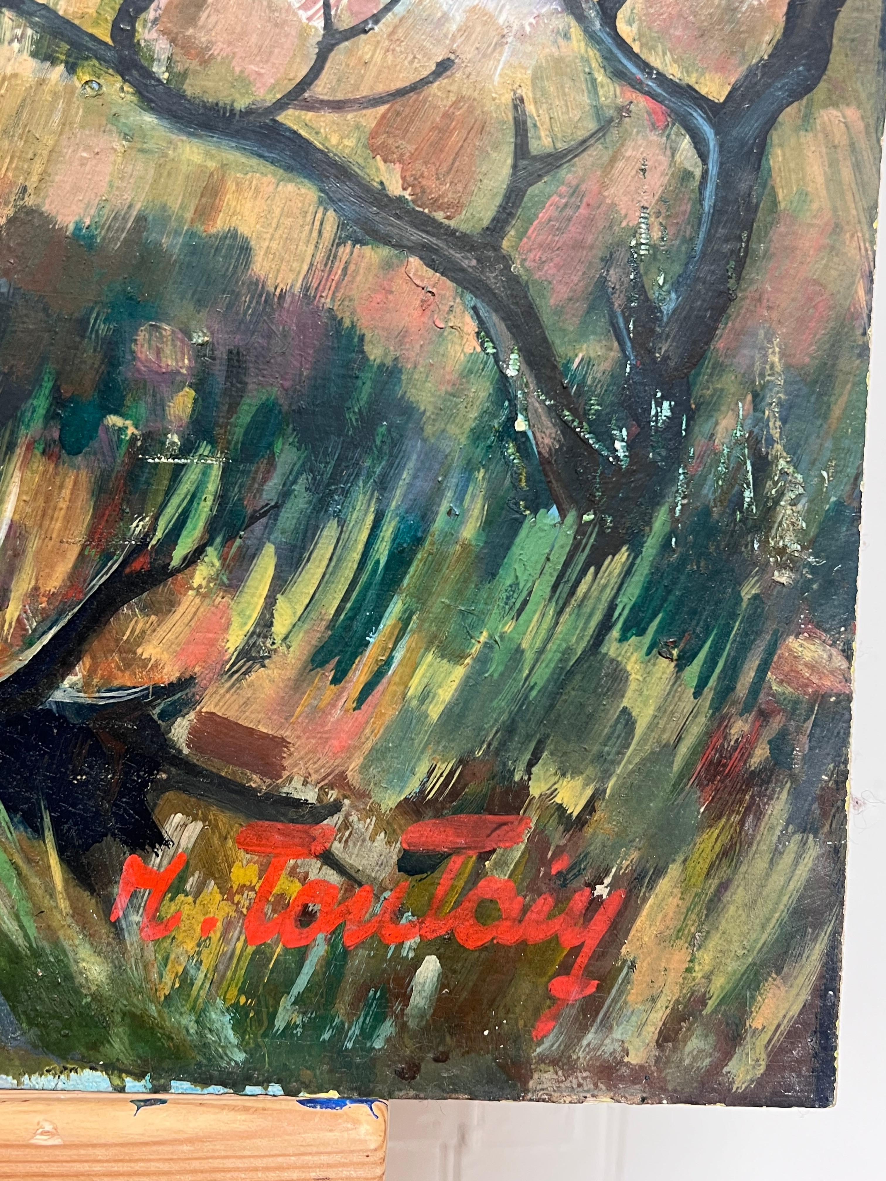 Französische postimpressionistische Provence-Berglandschaft, signiertes Ölgemälde, Französisch im Angebot 9