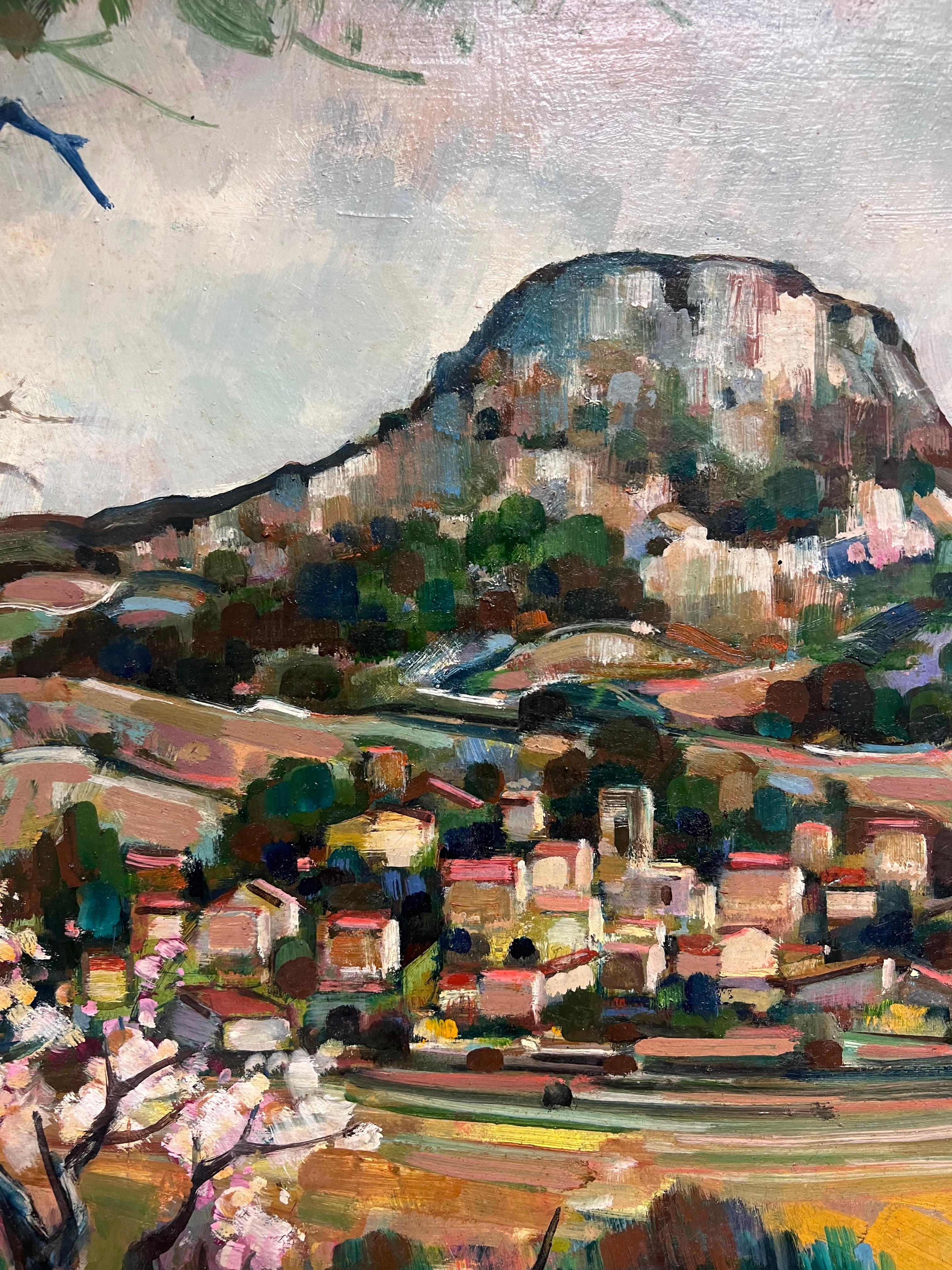 Französische postimpressionistische Provence-Berglandschaft, signiertes Ölgemälde, Französisch (Post-Impressionismus), Painting, von Max Toutain