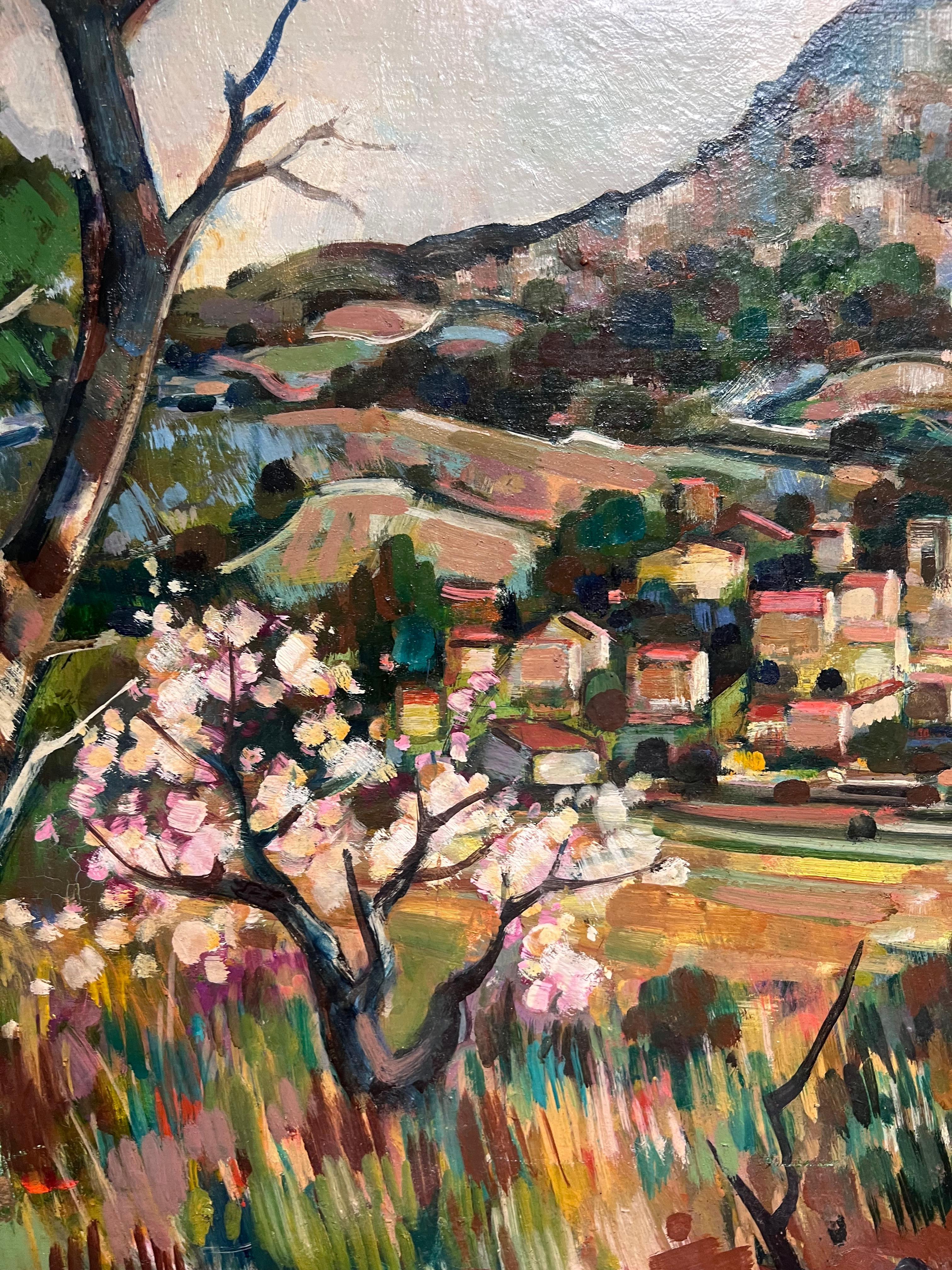 Provence 
von Max Toutain (1935-2006)
signiertes Öl auf Karton, ungerahmt
Brett : 24 x 29 Zoll
Provenienz: Privatsammlung
Condit: sehr guter Zustand


Max Toutain wurde 1935 in Paris geboren und entdeckte schon in jungen Jahren seine Leidenschaft