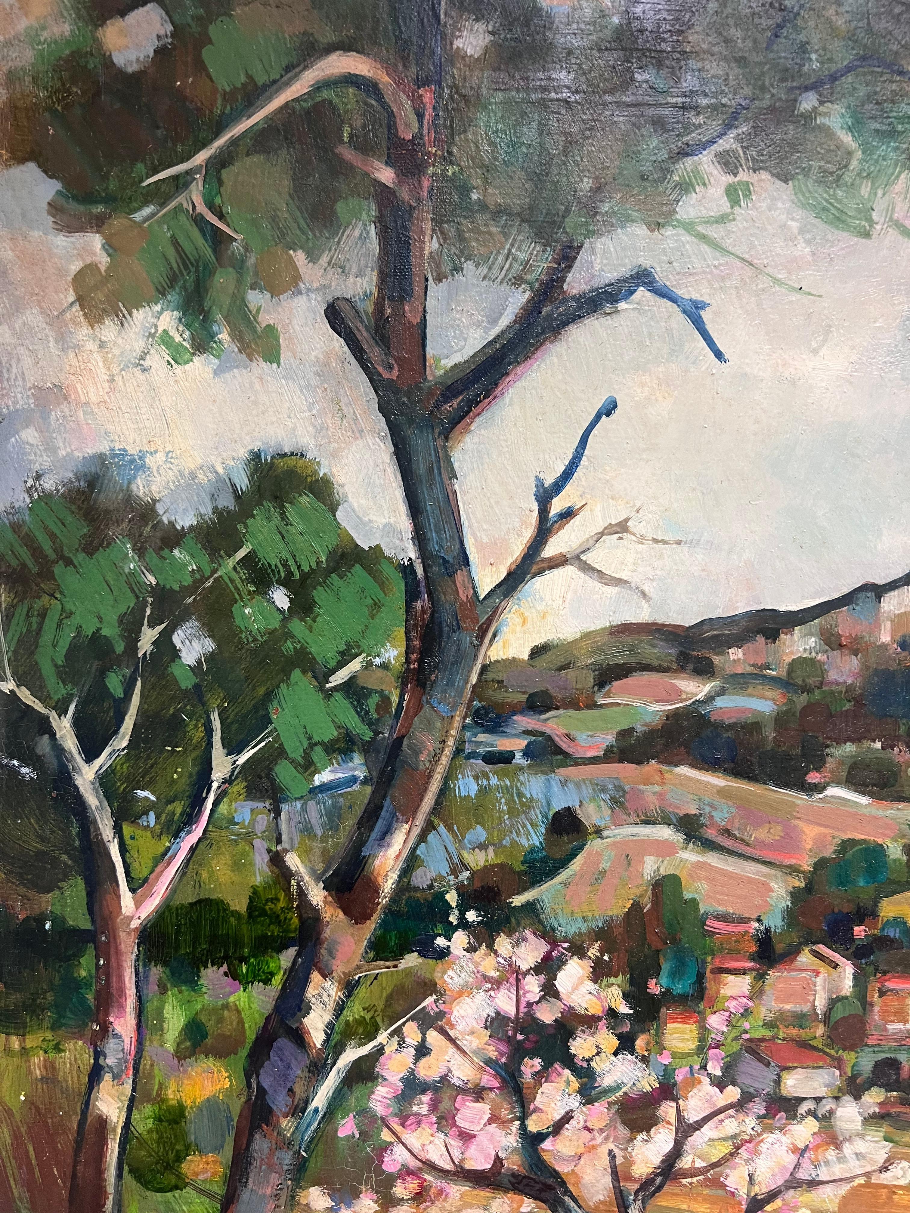 Französische postimpressionistische Provence-Berglandschaft, signiertes Ölgemälde, Französisch im Angebot 1