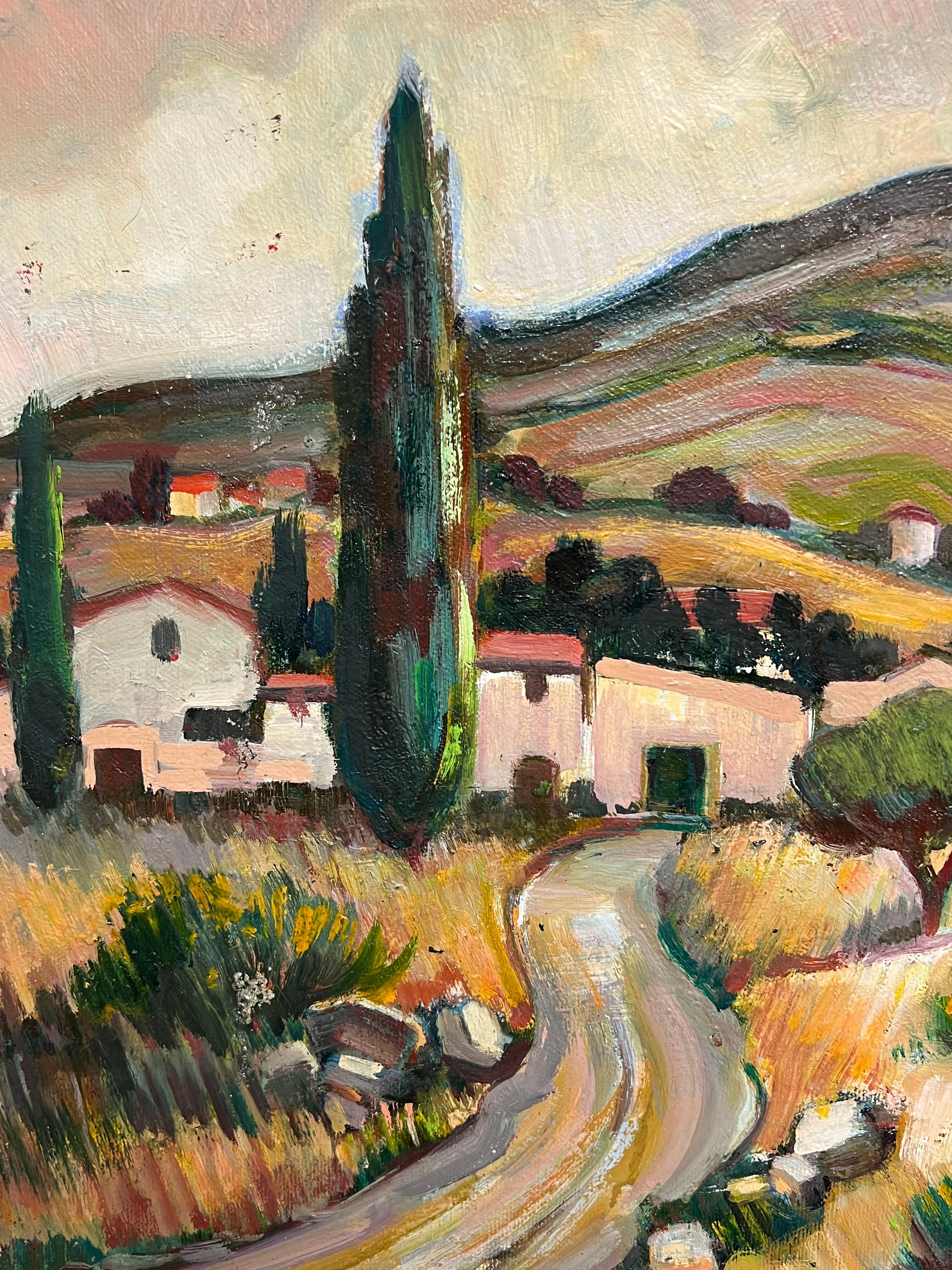 Un chemin sinueux menant à travers les vallées françaises 20e peinture post-impressionniste - Painting de Max Toutain