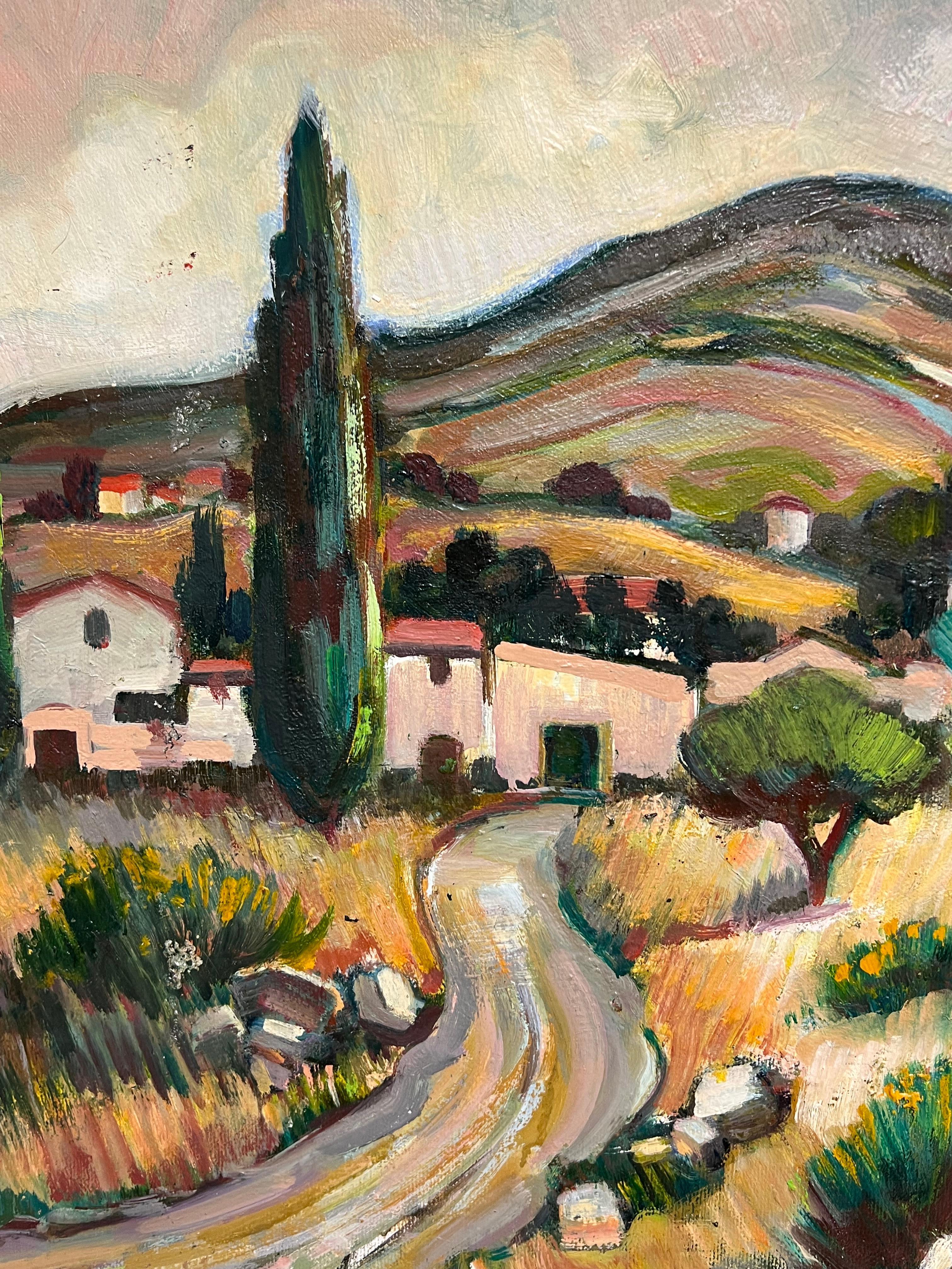 Un chemin sinueux menant à travers les vallées françaises 20e peinture post-impressionniste - Post-impressionnisme Painting par Max Toutain