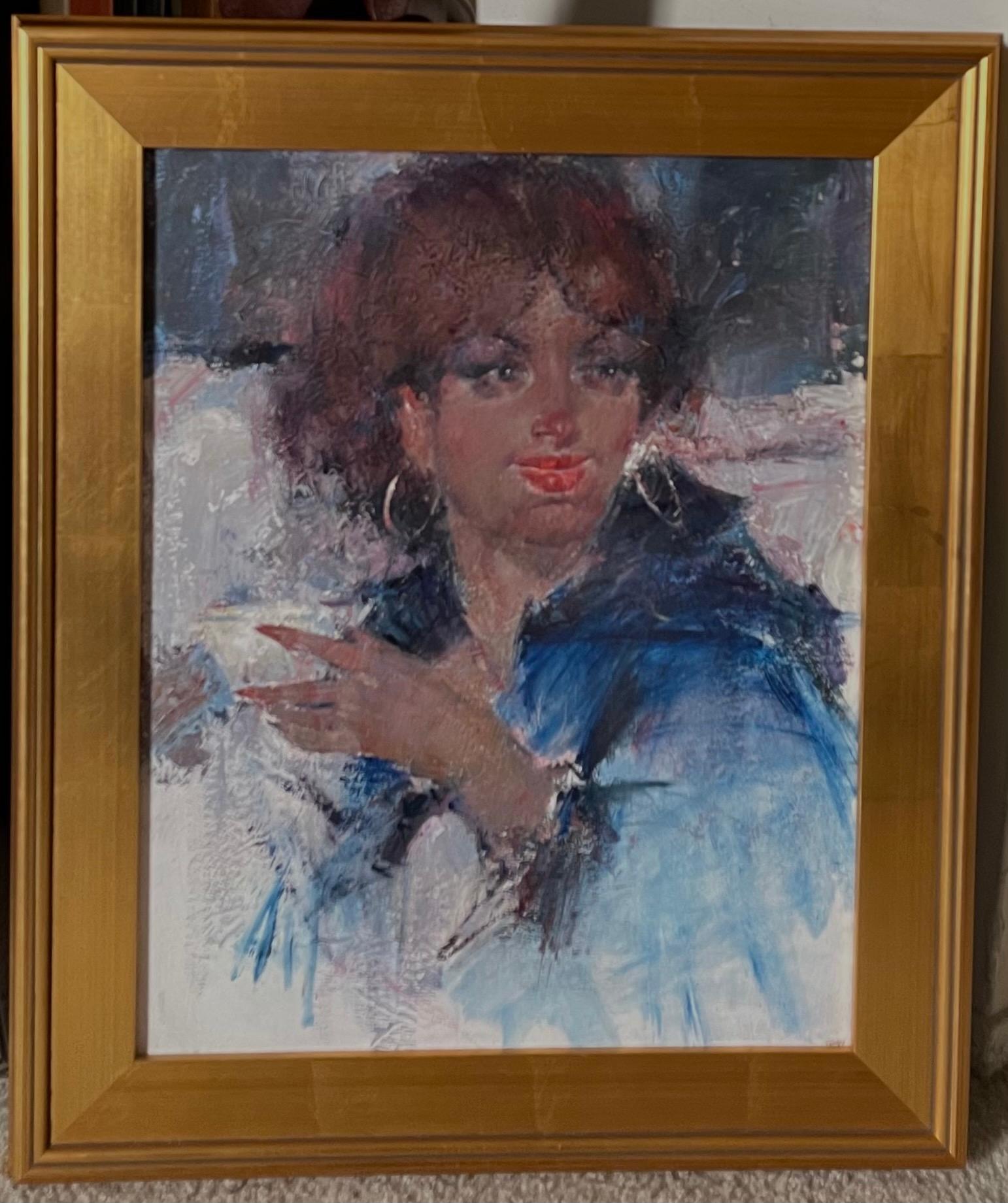 LADY WITH MARTINI - Painting by MAX TURNER