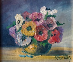 Max Ulvig – Natura morta floreale con anemoni, olio su tela