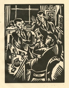 "In Memorium Rene Beeh" original woodcut