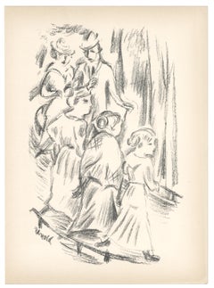 Antique "The Street" original lithograph