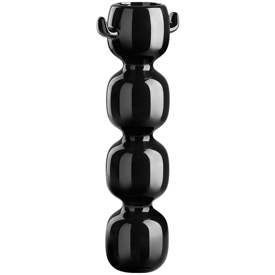 Max Vase in Lacquered Black Polyethylene by Miriam Mirri for Plust For Sale