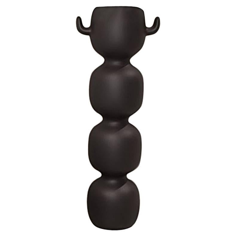 Max Vase in Matte Pearl Black Polyethylene by Miriam Mirri for Plust For Sale